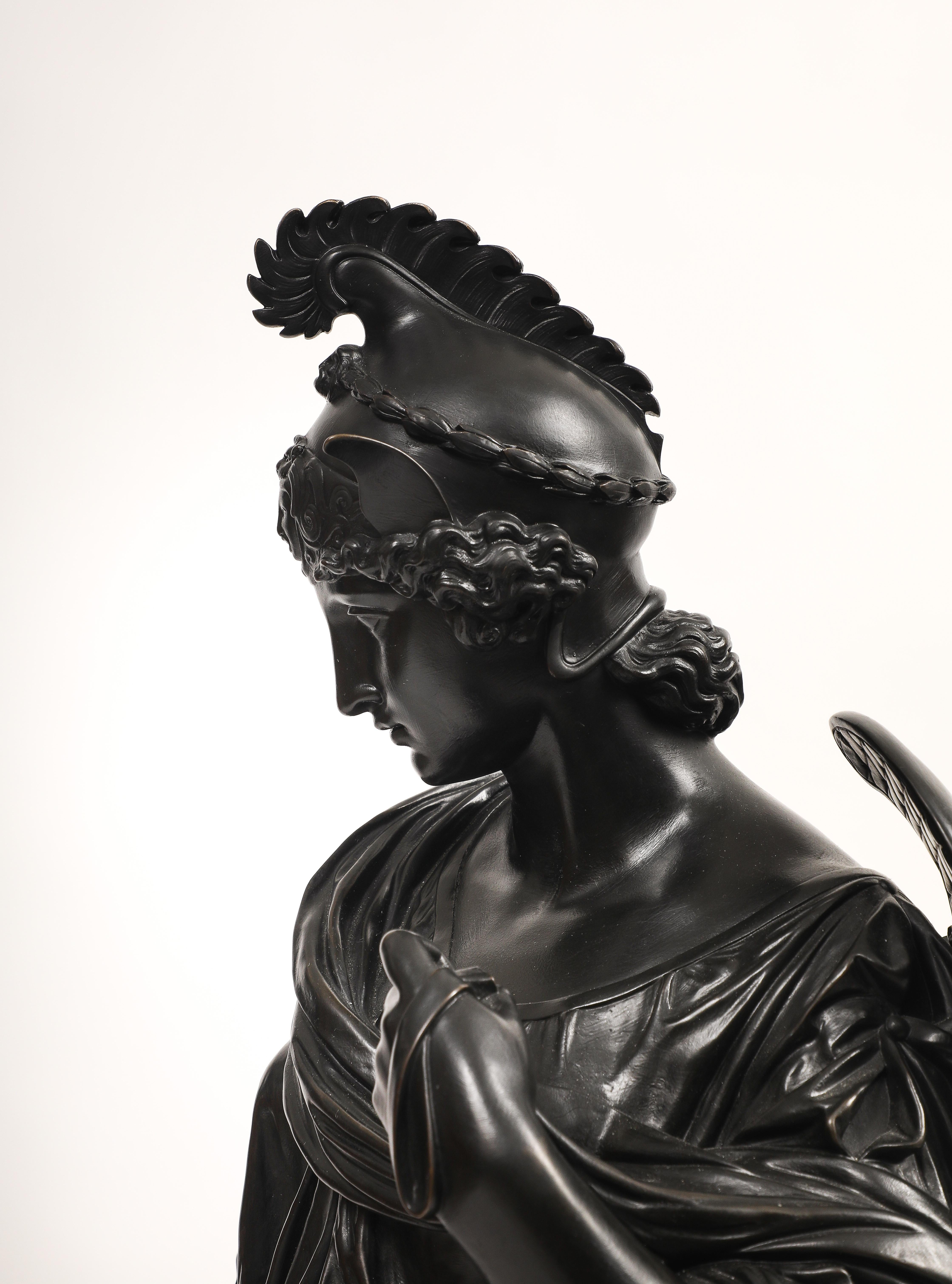 Patinated Bronze Figure of Amazon Warrior, or Armed Athena E. Hébert & V Pillard For Sale 7