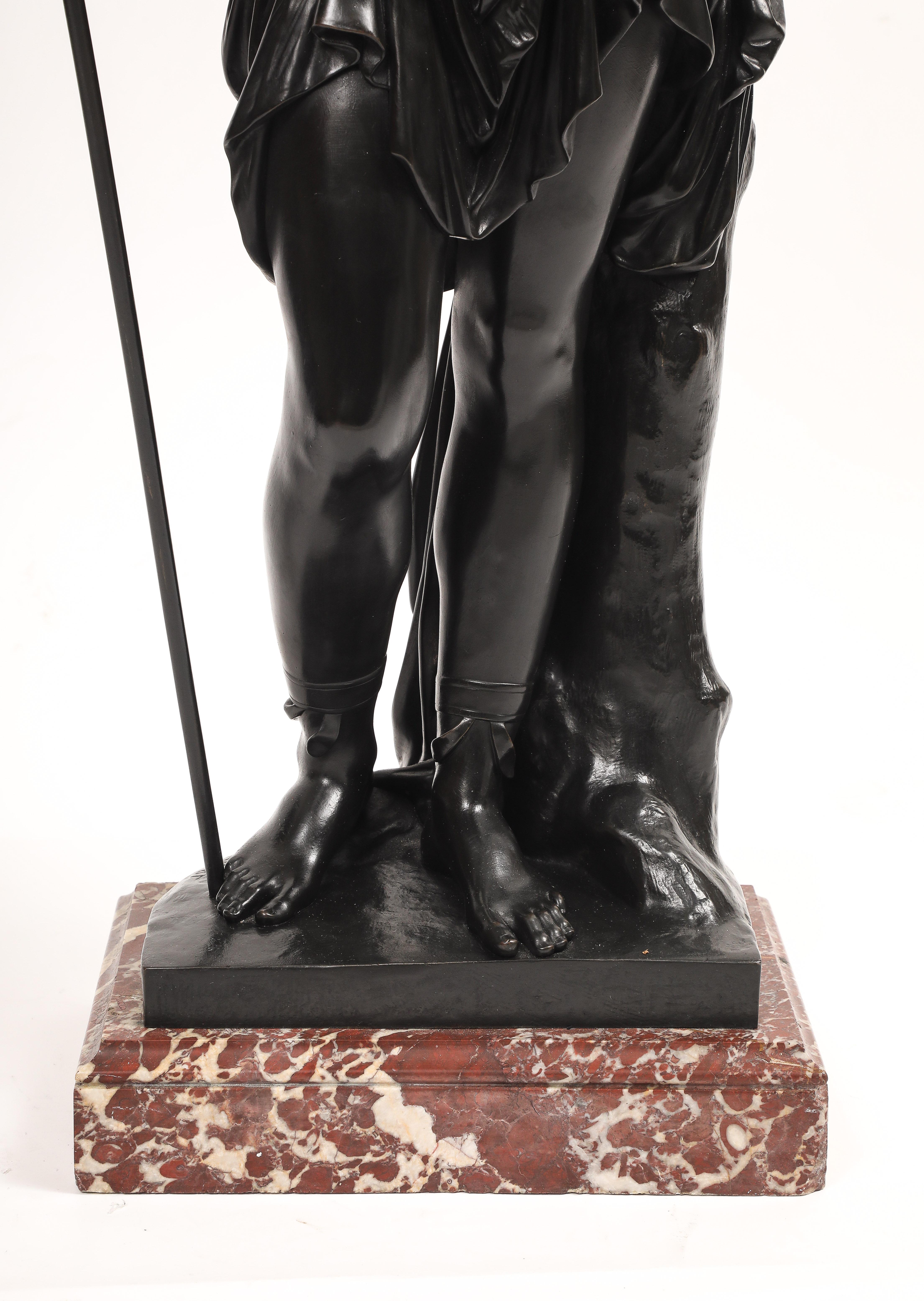 Patinated Bronze Figure of Amazon Warrior, or Armed Athena E. Hébert & V Pillard For Sale 3