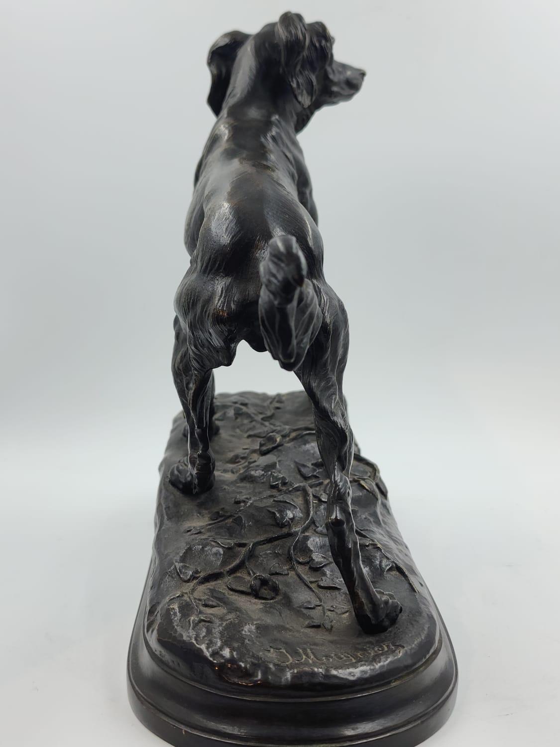 French Patinated bronze figure of Spanish Cocker signed Jules Moigniez, 19th Century For Sale