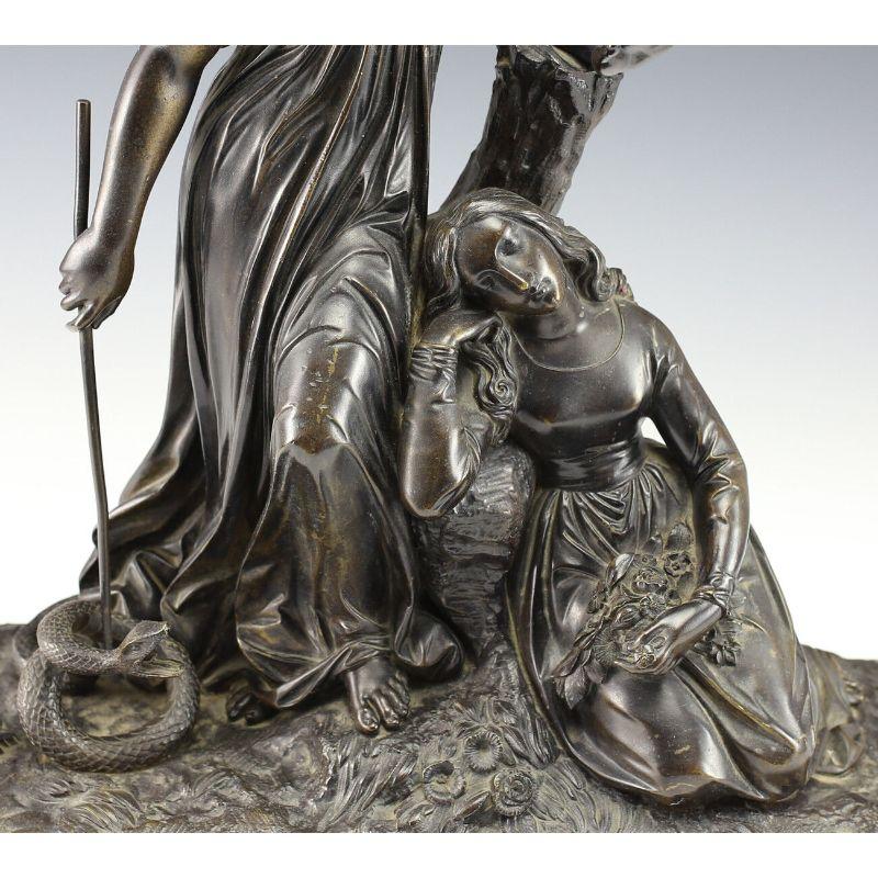 Patinated bronze figures, mythological scene w/ man, woman, snake. 19th Century.

Additional information: 
Subject: figures & nudes
Material: Bronze 
Largest dimension: 12in.-24in.
Time period produced: 1800-1899 
Type: Sculpture
Original /