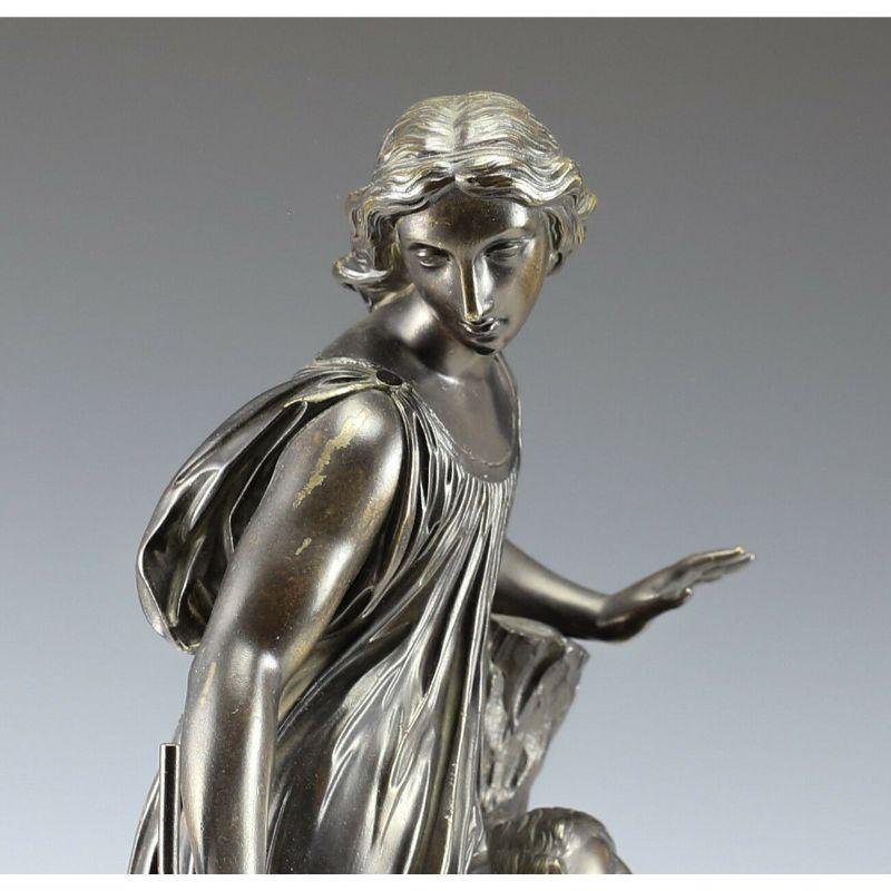 Patinated Bronze Figures, Mythological Scene W/ Man, Woman, Snake, 19th Century 1