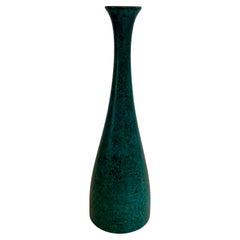 Vintage Patinated Bronze Finish on Metal Bud Vase Mid Century