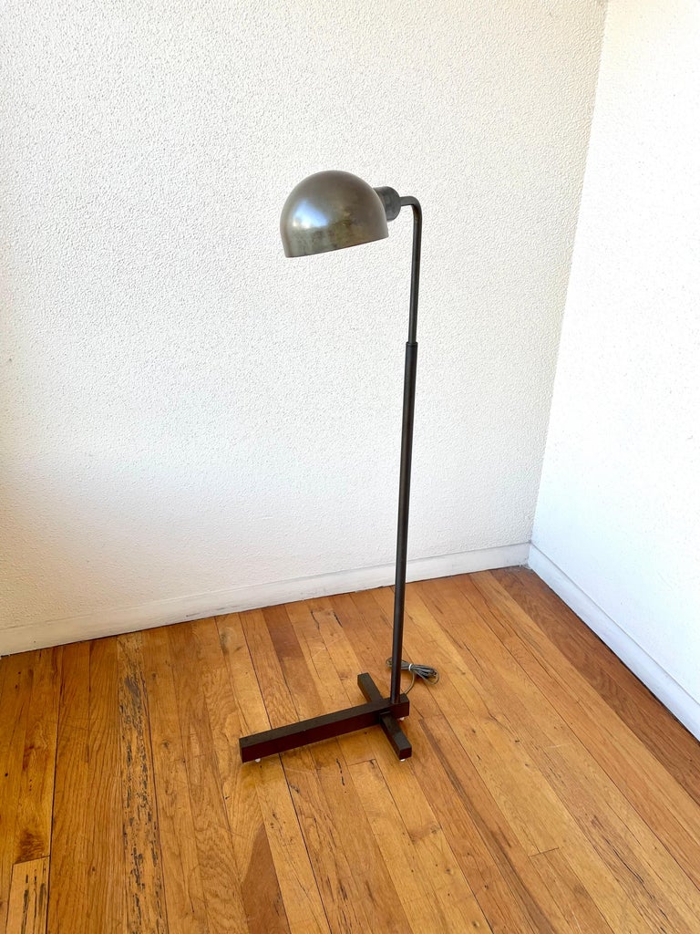 Mid-Century Modern Patinated Bronze Floor Lamp by Casella Lighting For Sale