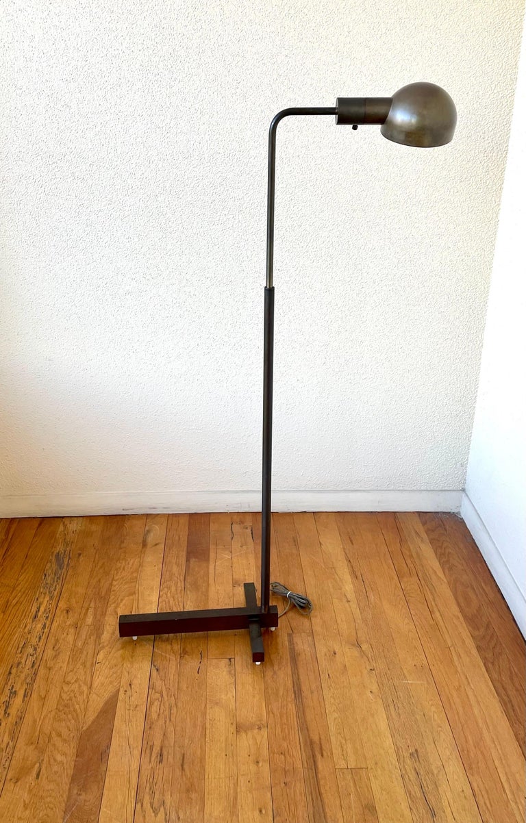 American Patinated Bronze Floor Lamp by Casella Lighting For Sale