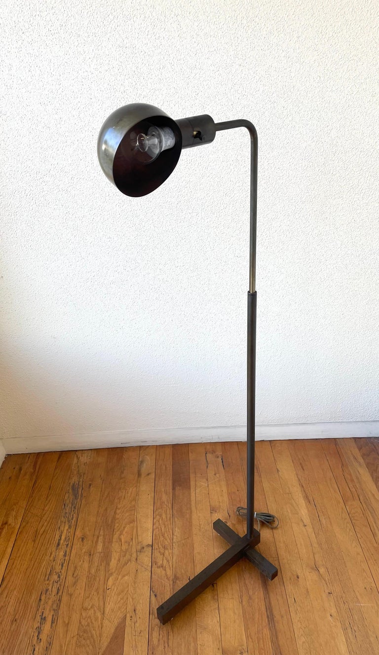 Patinated Bronze Floor Lamp by Casella Lighting In Good Condition For Sale In San Diego, CA