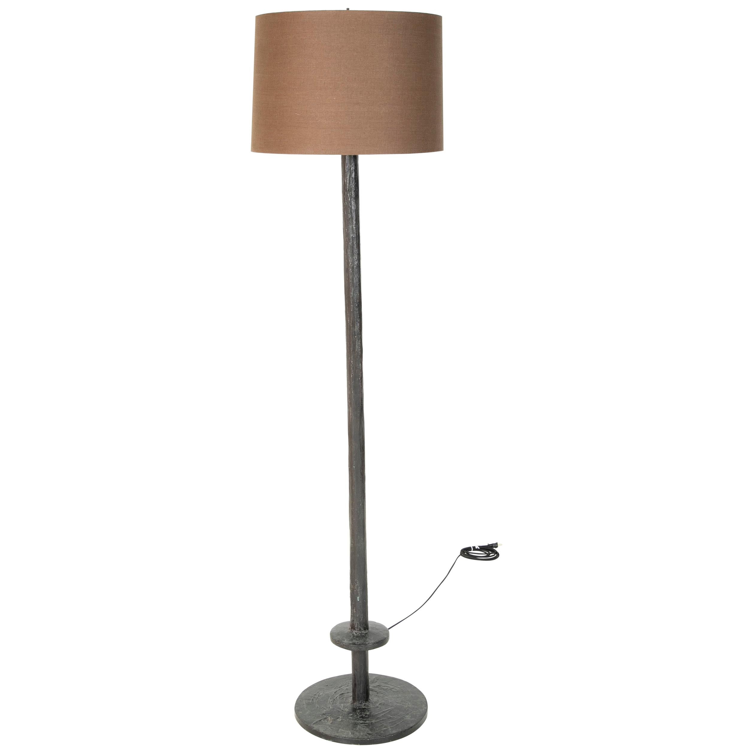 Patinated Bronze Floor Lamp in the Manner of Giacommeti