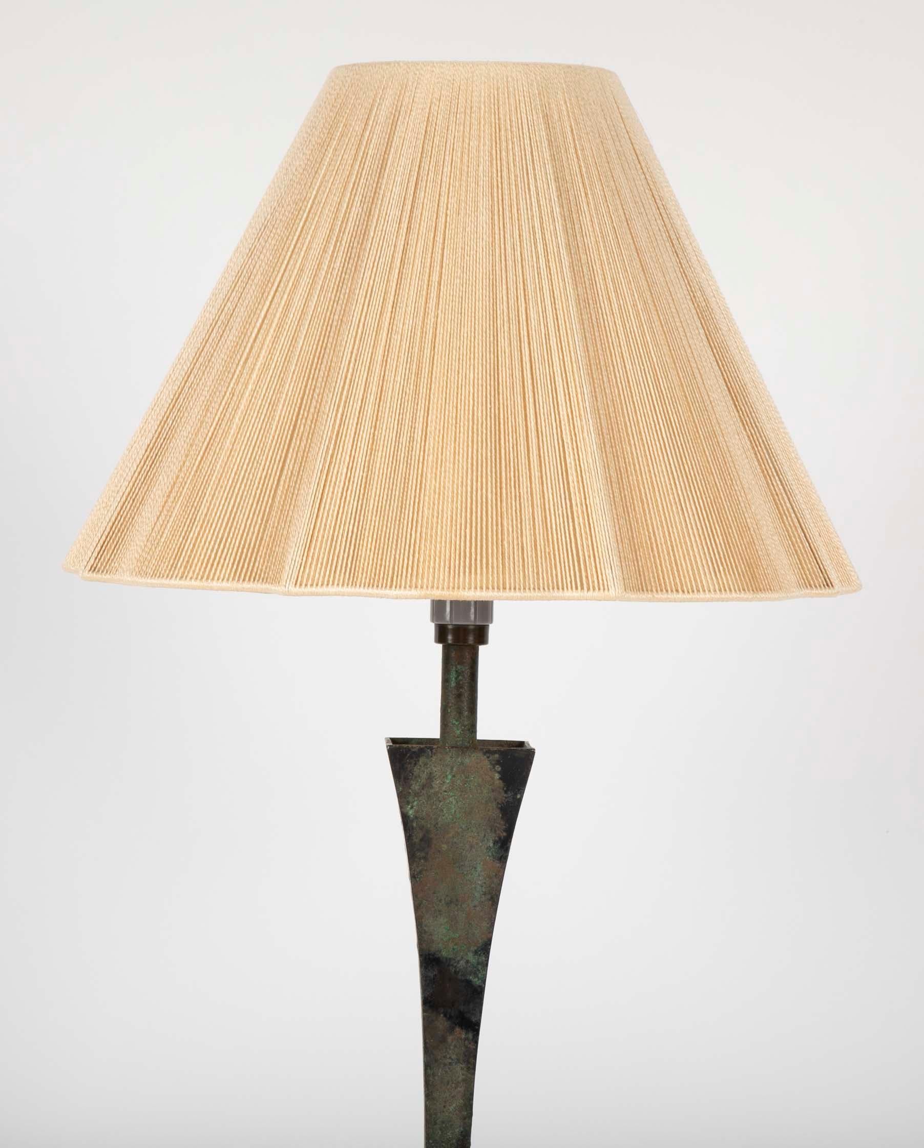 Mid-Century Modern Patinated Bronze for Lamp by Stuart Ross James for Hansen