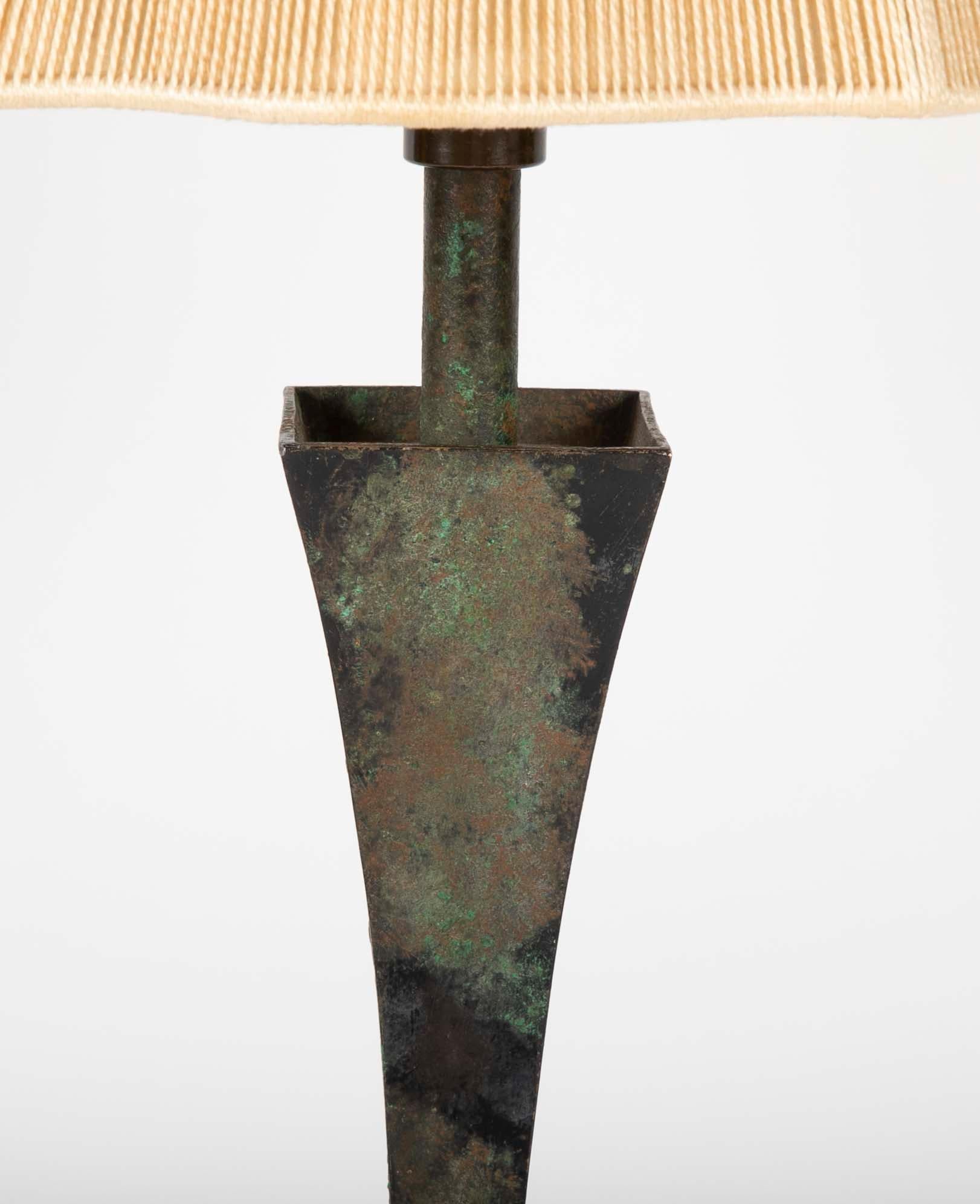 American Patinated Bronze for Lamp by Stuart Ross James for Hansen
