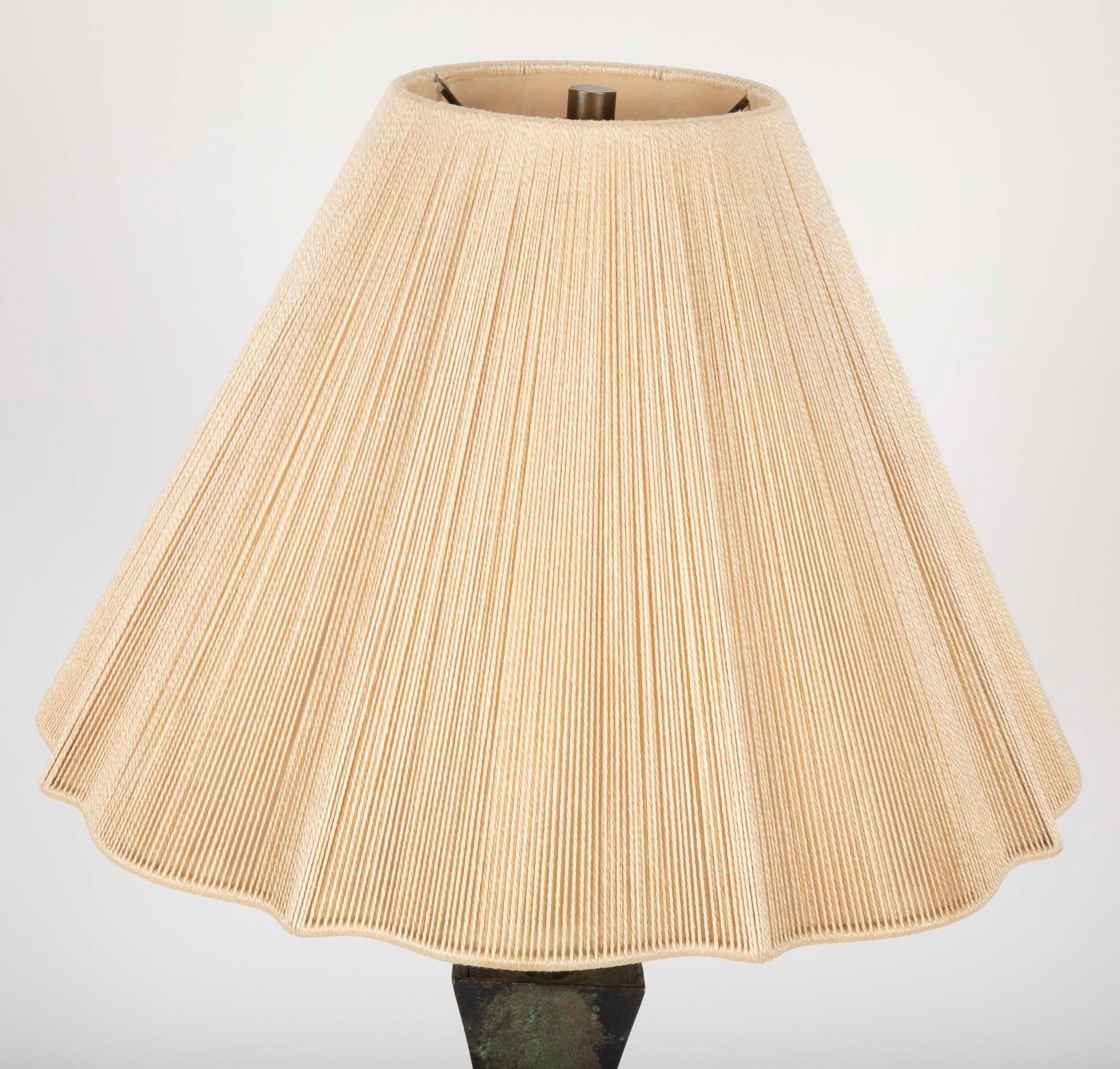 Patinated Bronze for Lamp by Stuart Ross James for Hansen In Good Condition In Stamford, CT