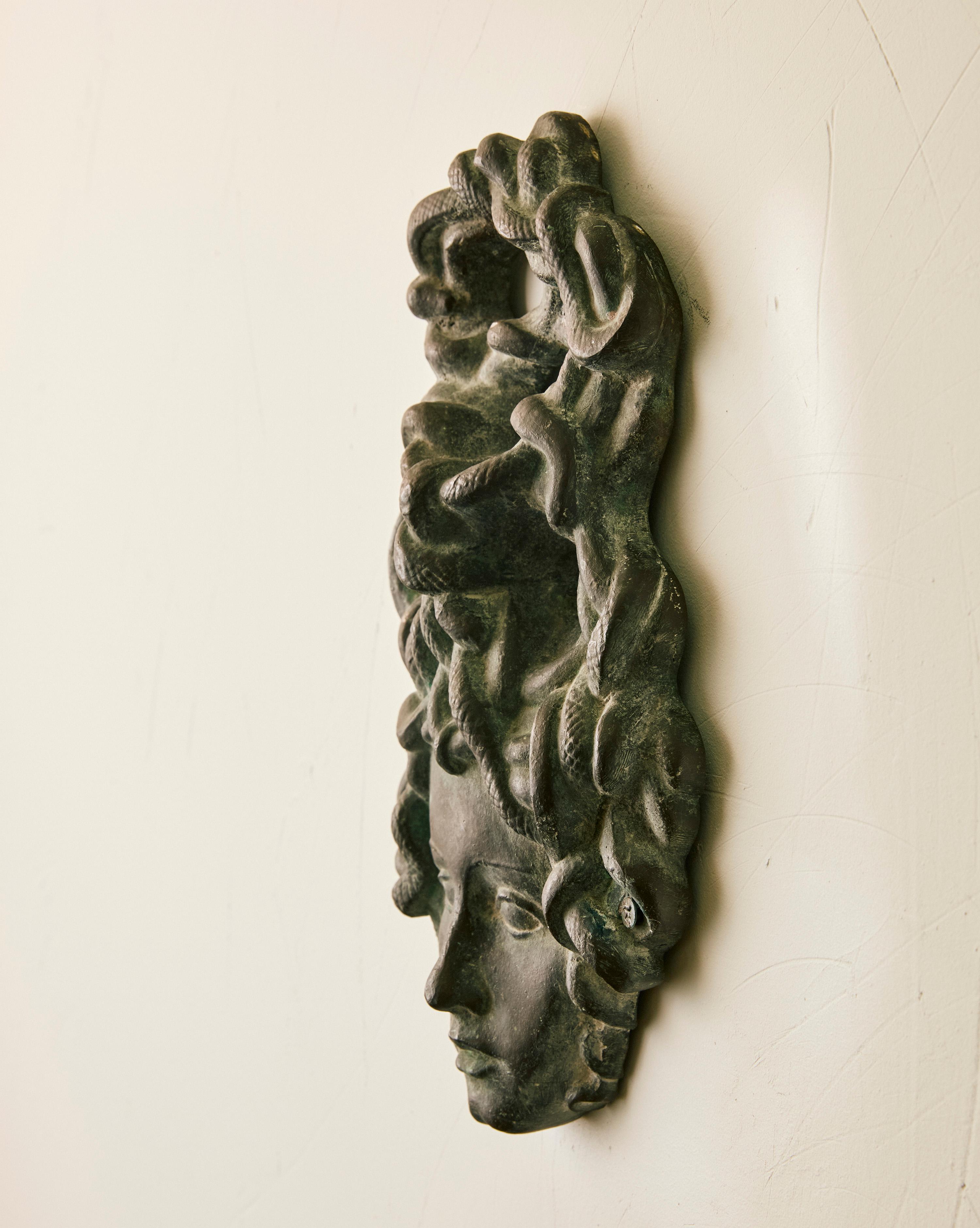XX secolo Patinated Bronze Gorgon Head by Andre Arbus &Vadim Androusov in vendita