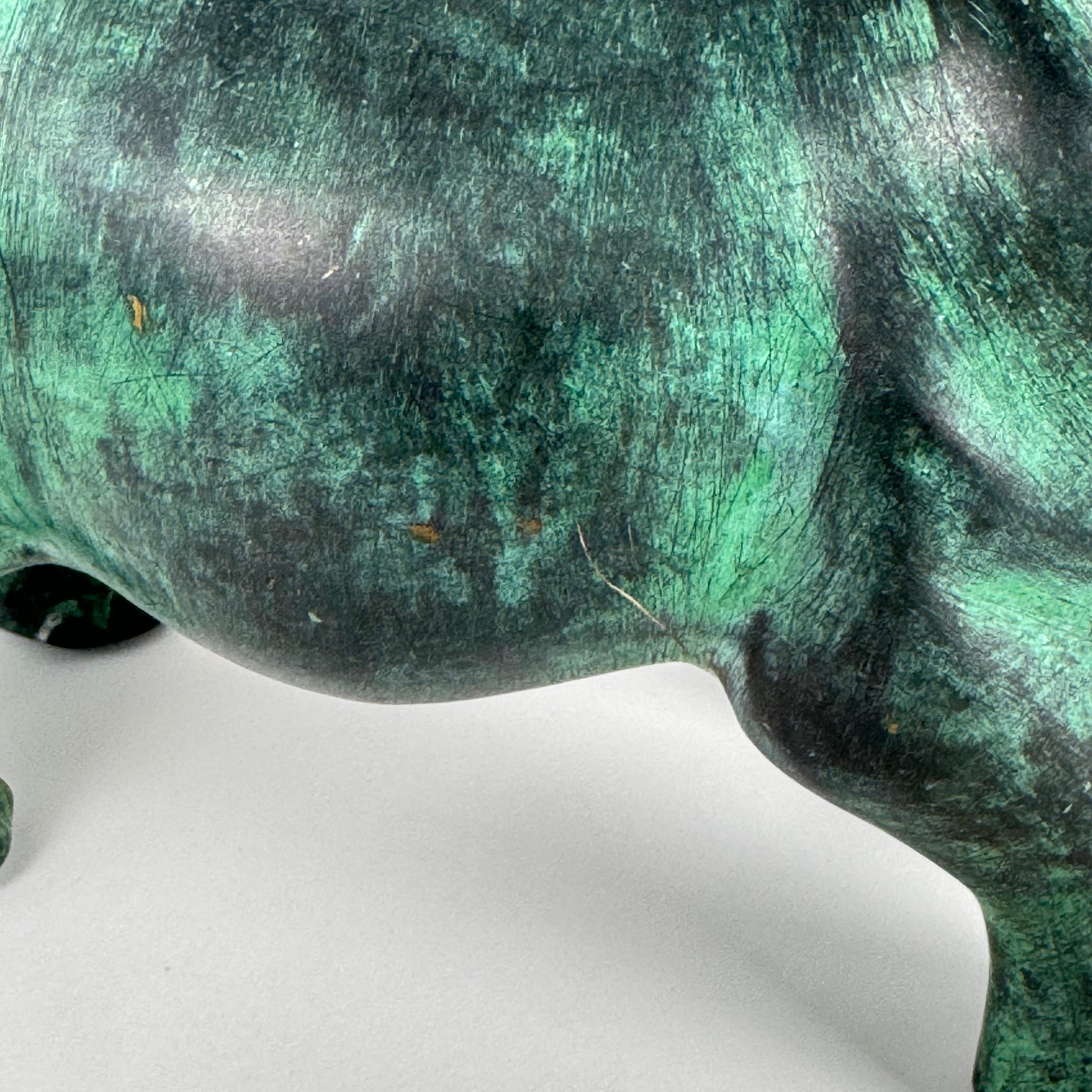 Patinated Bronze Hippopotamus Sculpture, 1980s For Sale 1