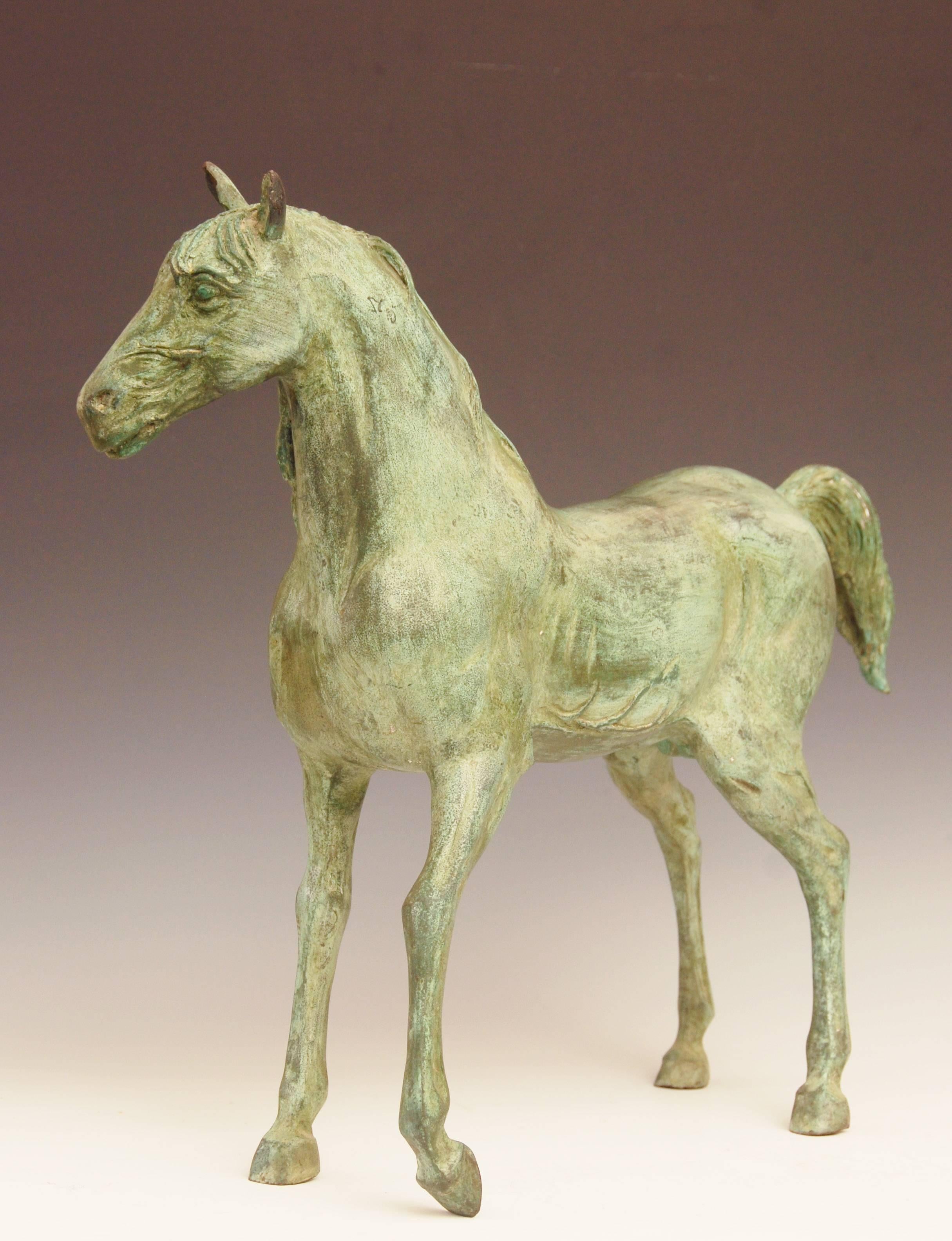 Patinated Bronze Horse For Sale 1