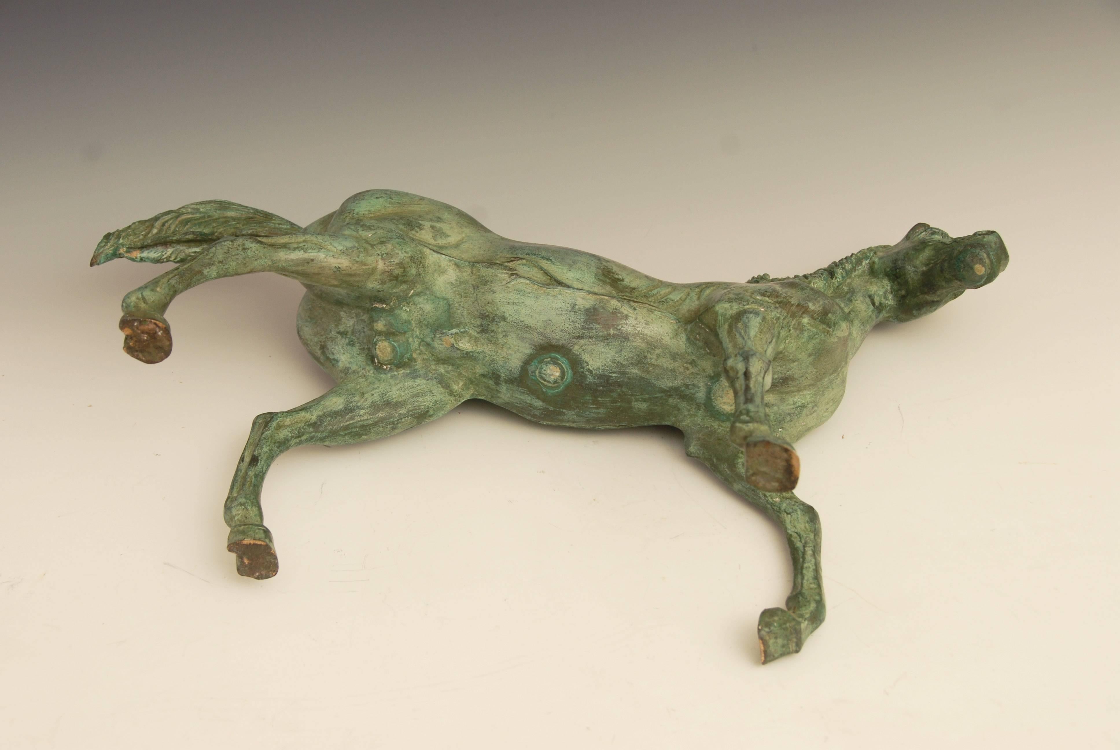 Patinated Bronze Horse For Sale 2