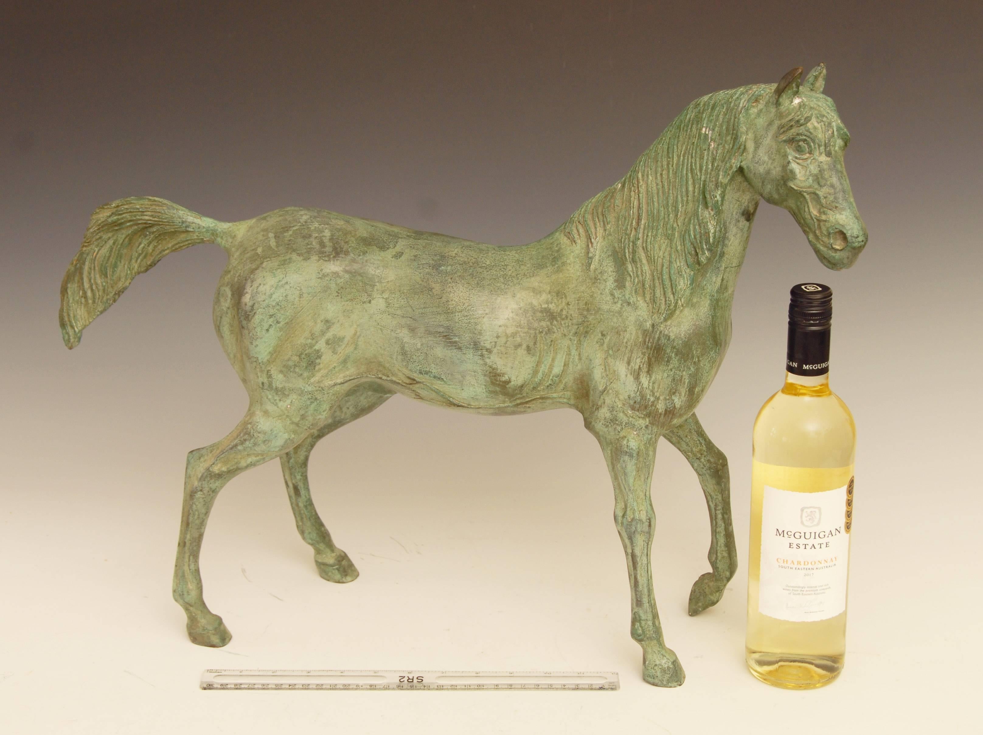 Patinated Bronze Horse For Sale 4