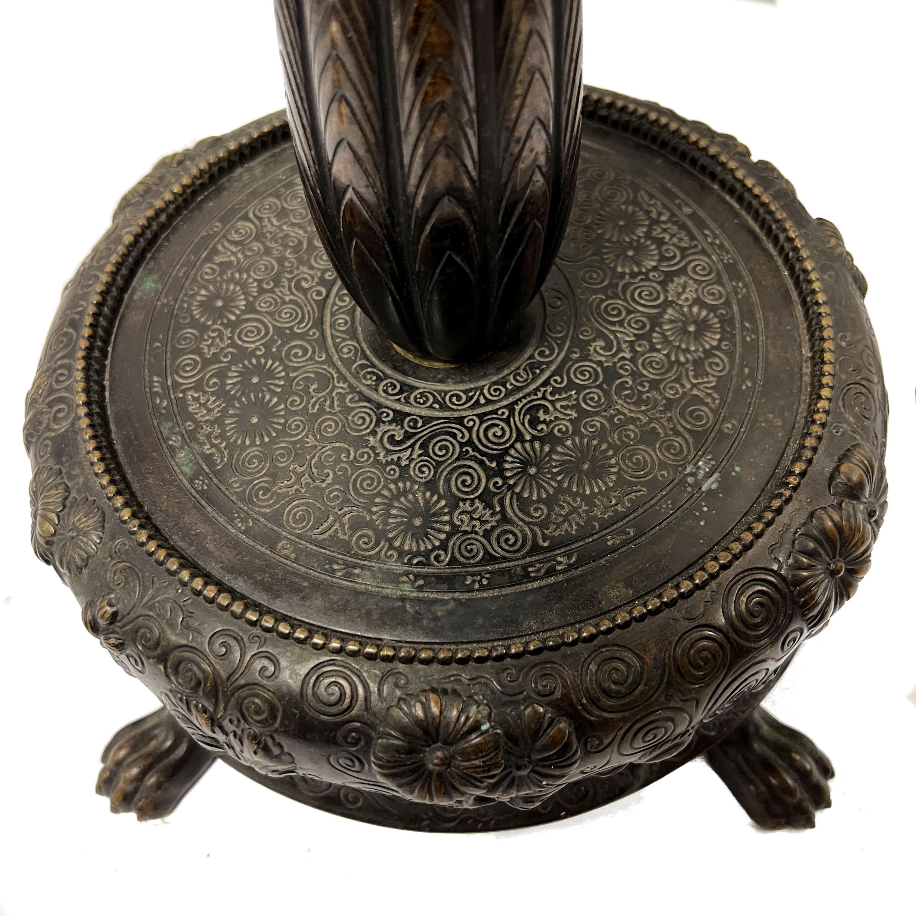 Patinated Bronze Lamp in Manner of Armand-Albert Rateau Attributed to Caldwell 4