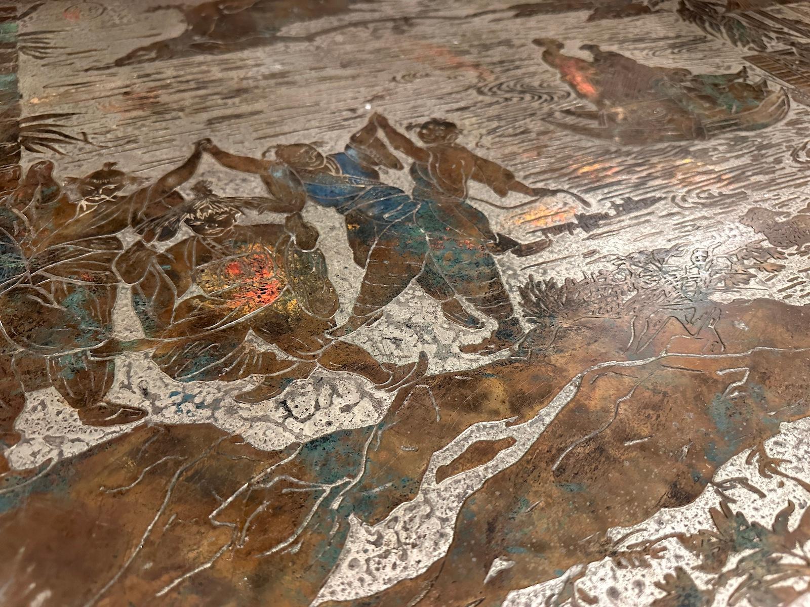 Table basse Laverne en bronze patiné en vente 1