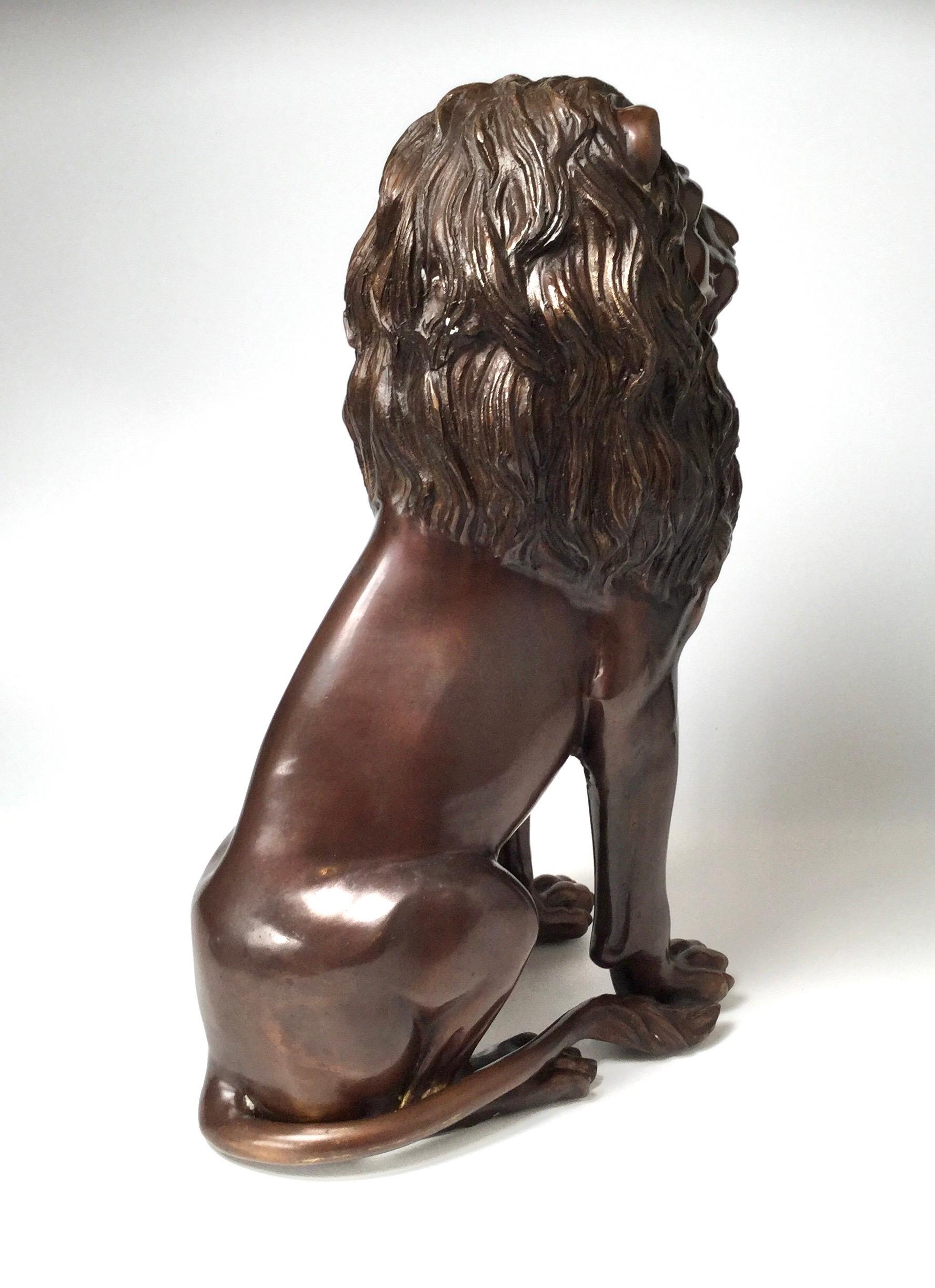 Patinated Bronze Lion Sculpture 1