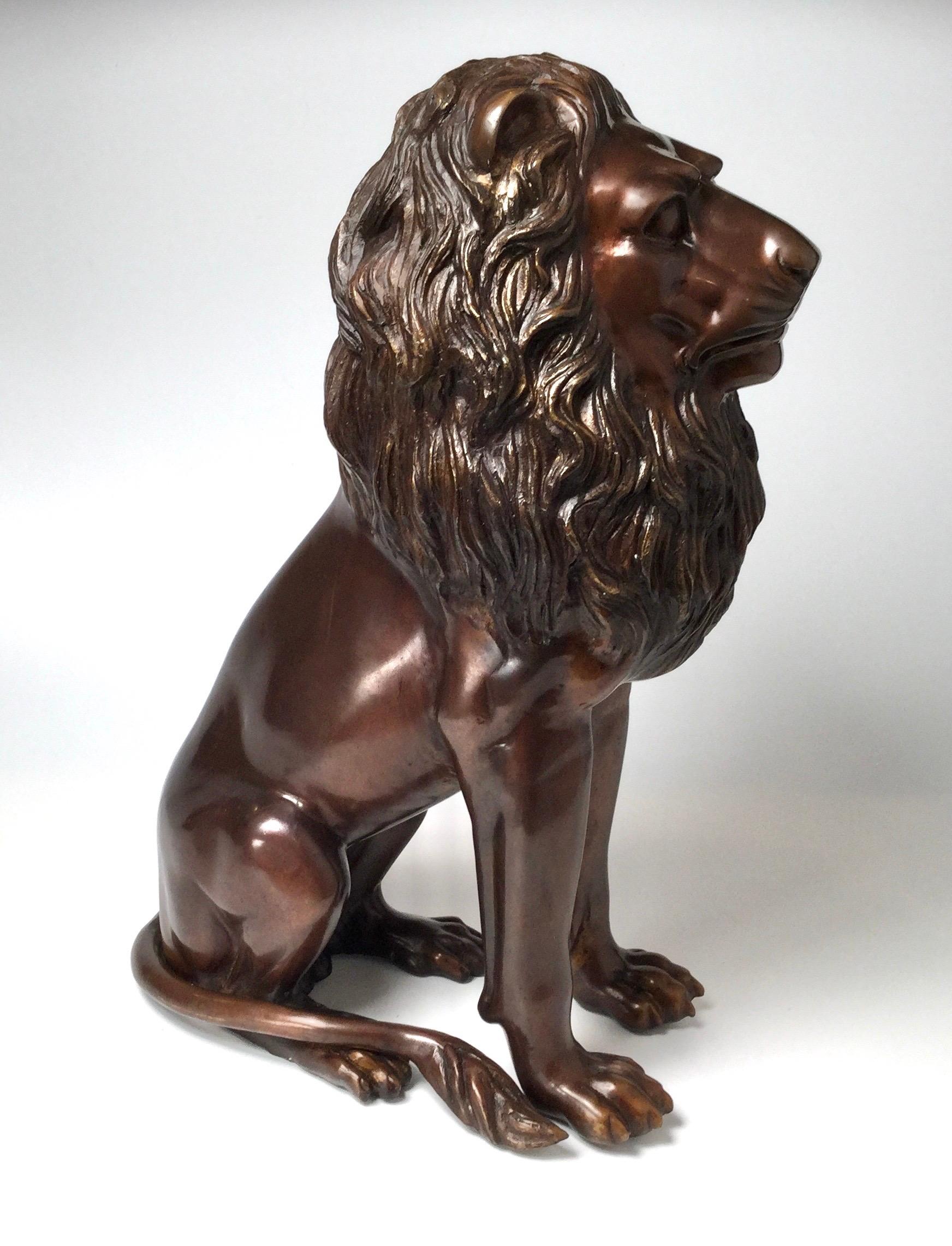 Patinated Bronze Lion Sculpture 2
