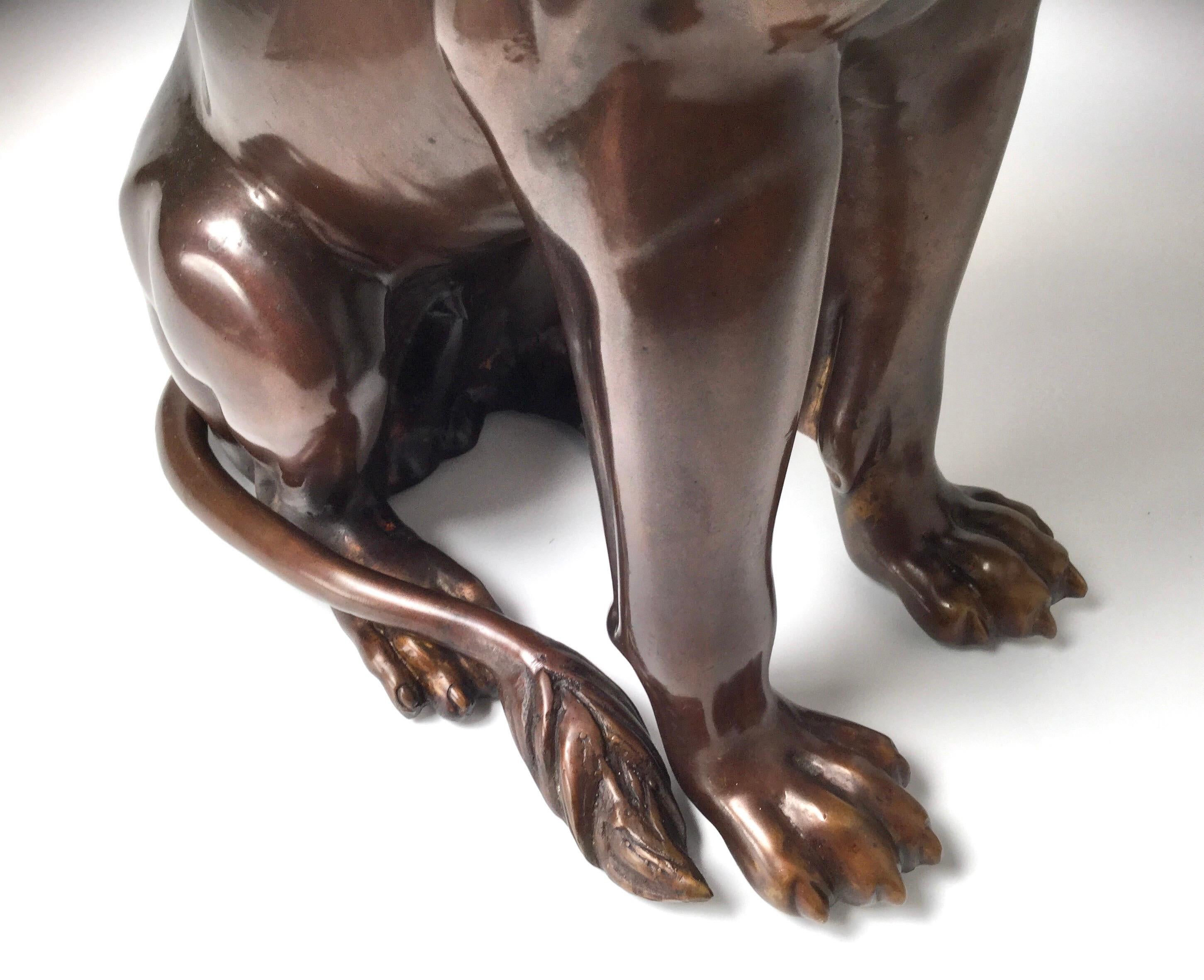 Patinated Bronze Lion Sculpture 3