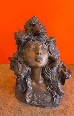 Patinated Bronze "Medusa" Sculpture by Norma Leon