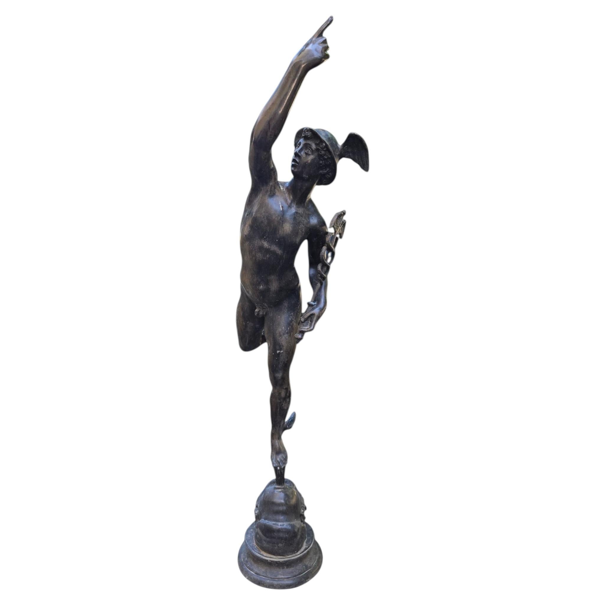 Patinated Bronze Mercury after Giambologna, Naples, Italy, 1950s
