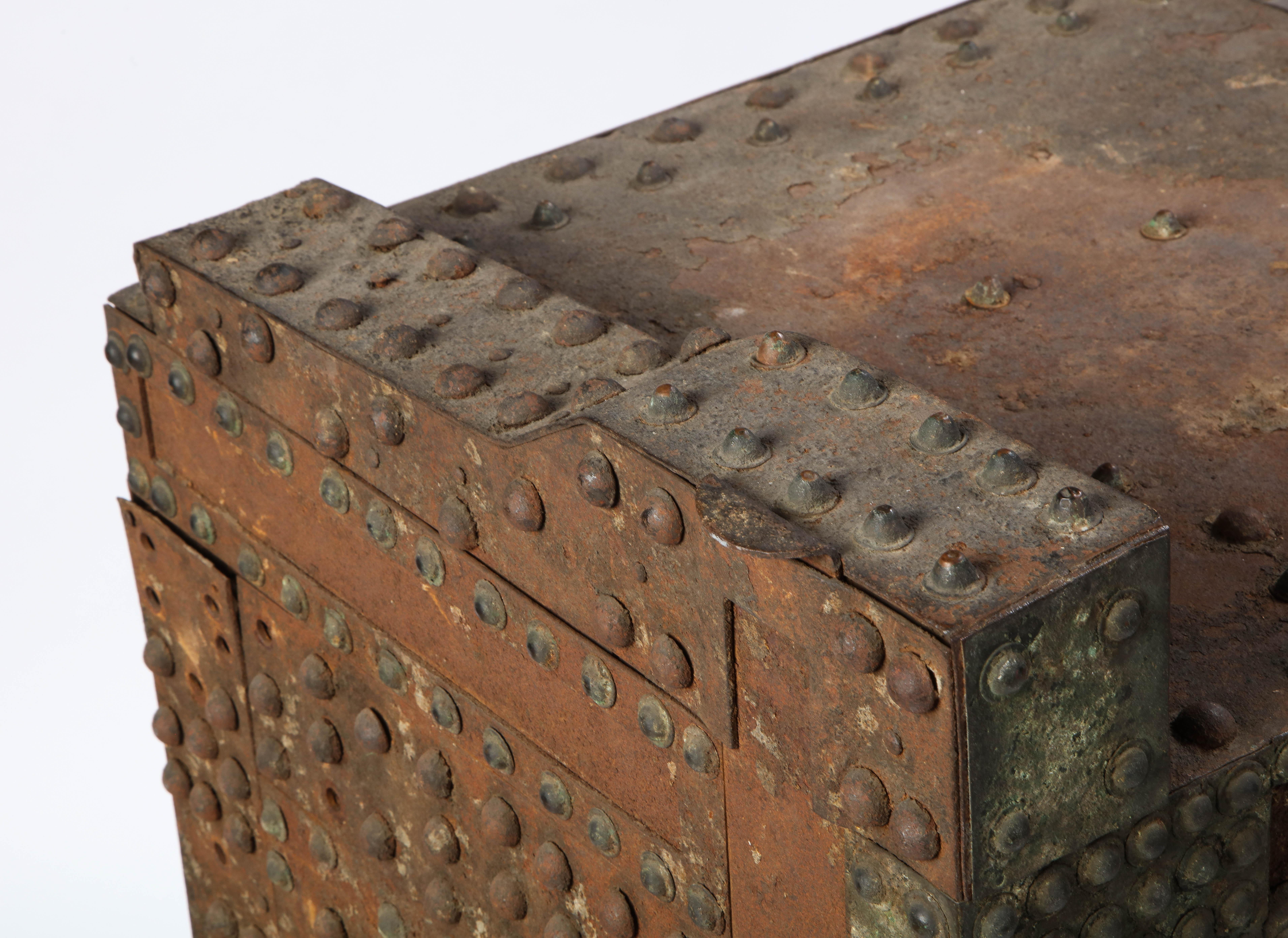 Patinated-Bronze Model of a Safe, After The Antique, 20th Century For Sale 8