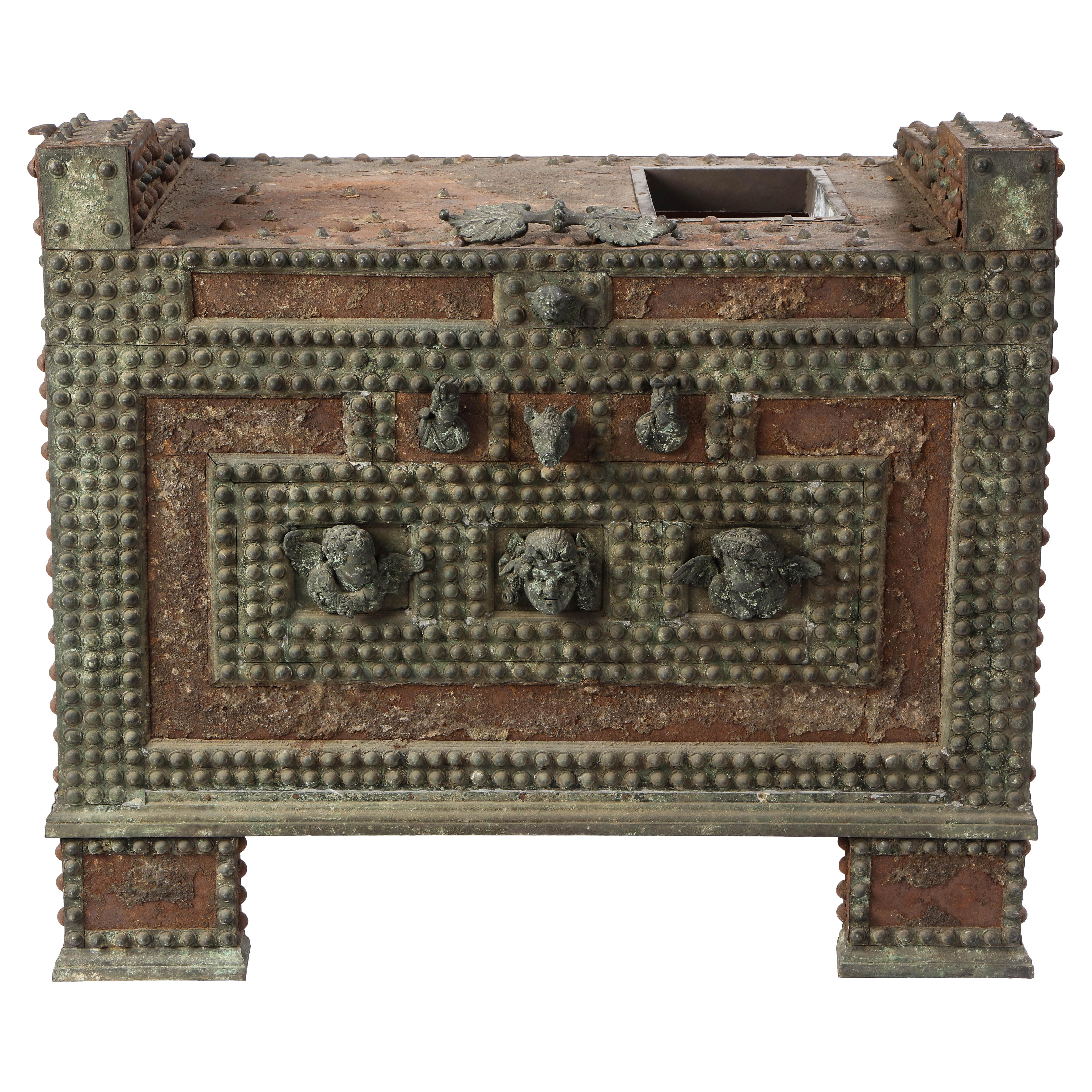Patinated-Bronze Model of a Safe, After The Antique, 20th Century For Sale