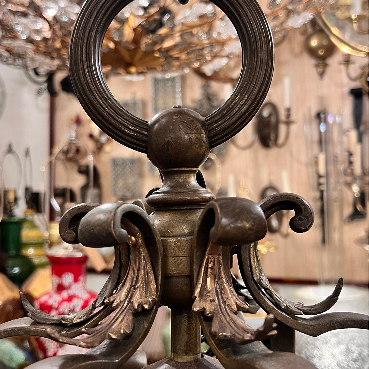 Patinated Bronze Neoclassic Lantern For Sale 1