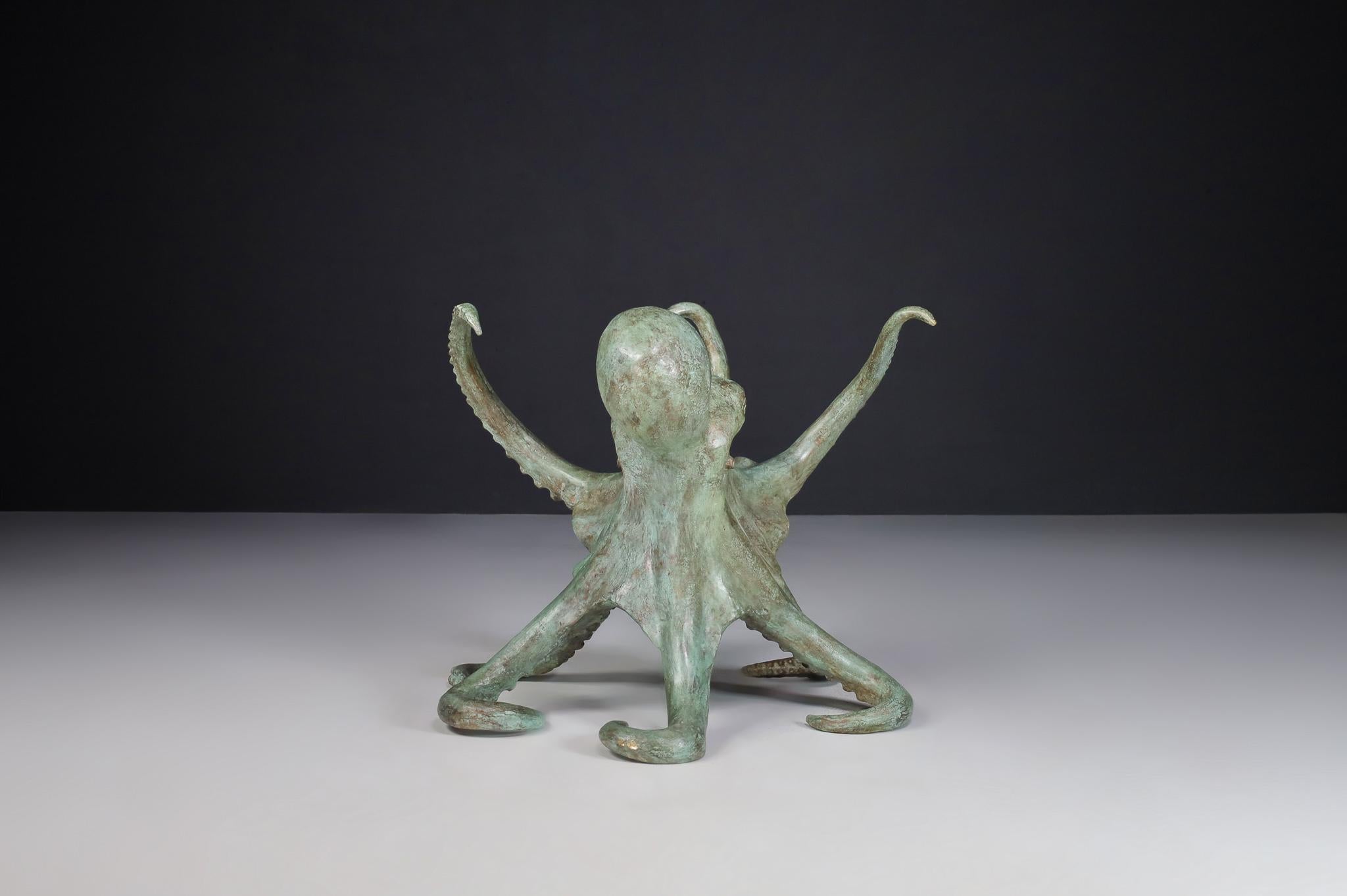 Patinated Bronze Octopus Table or Sculpture, 1970s Italy For Sale 2