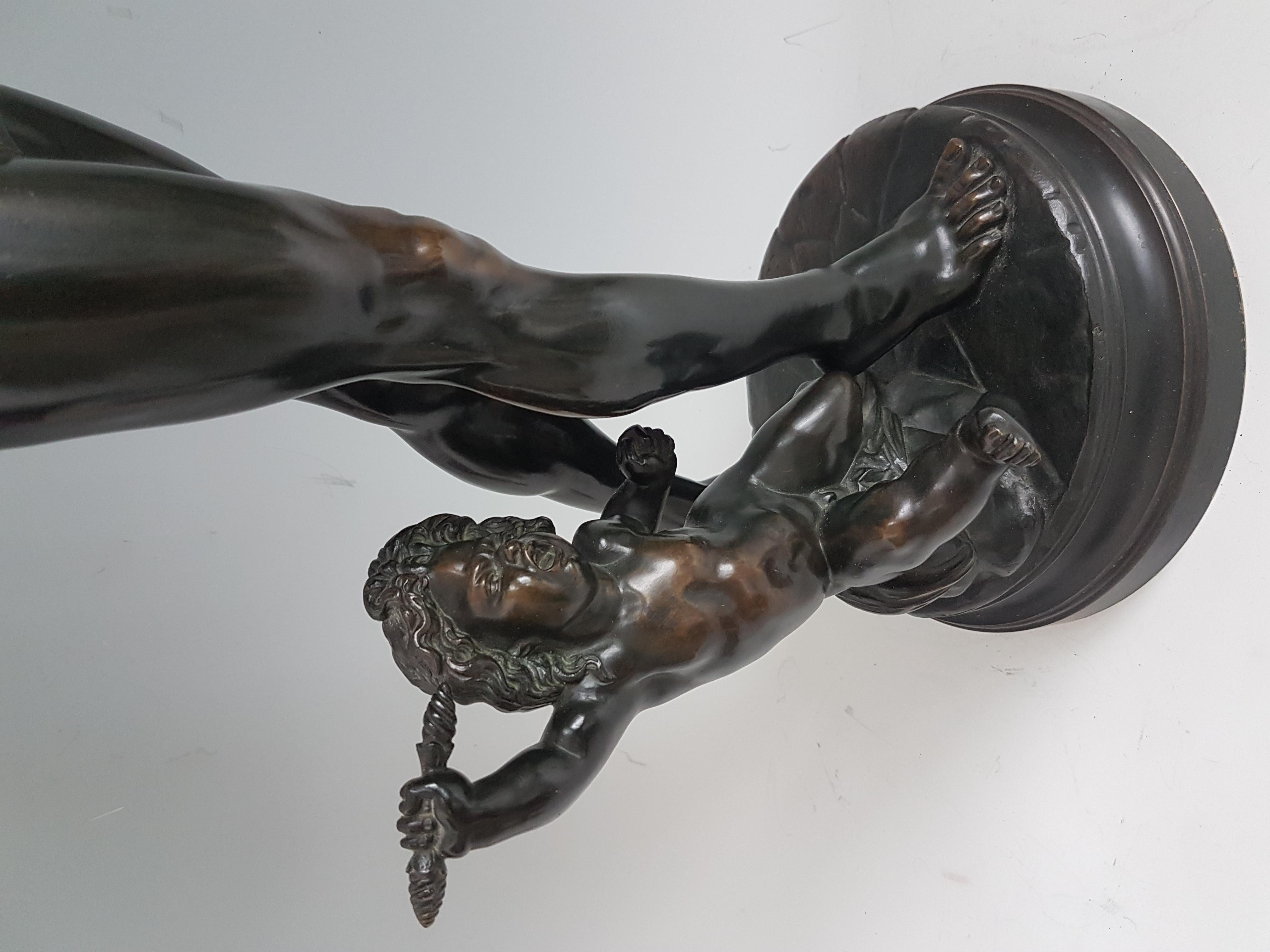 French Patinated Bronze of a Gladiator and Jupiter Signed Cugnot For Sale