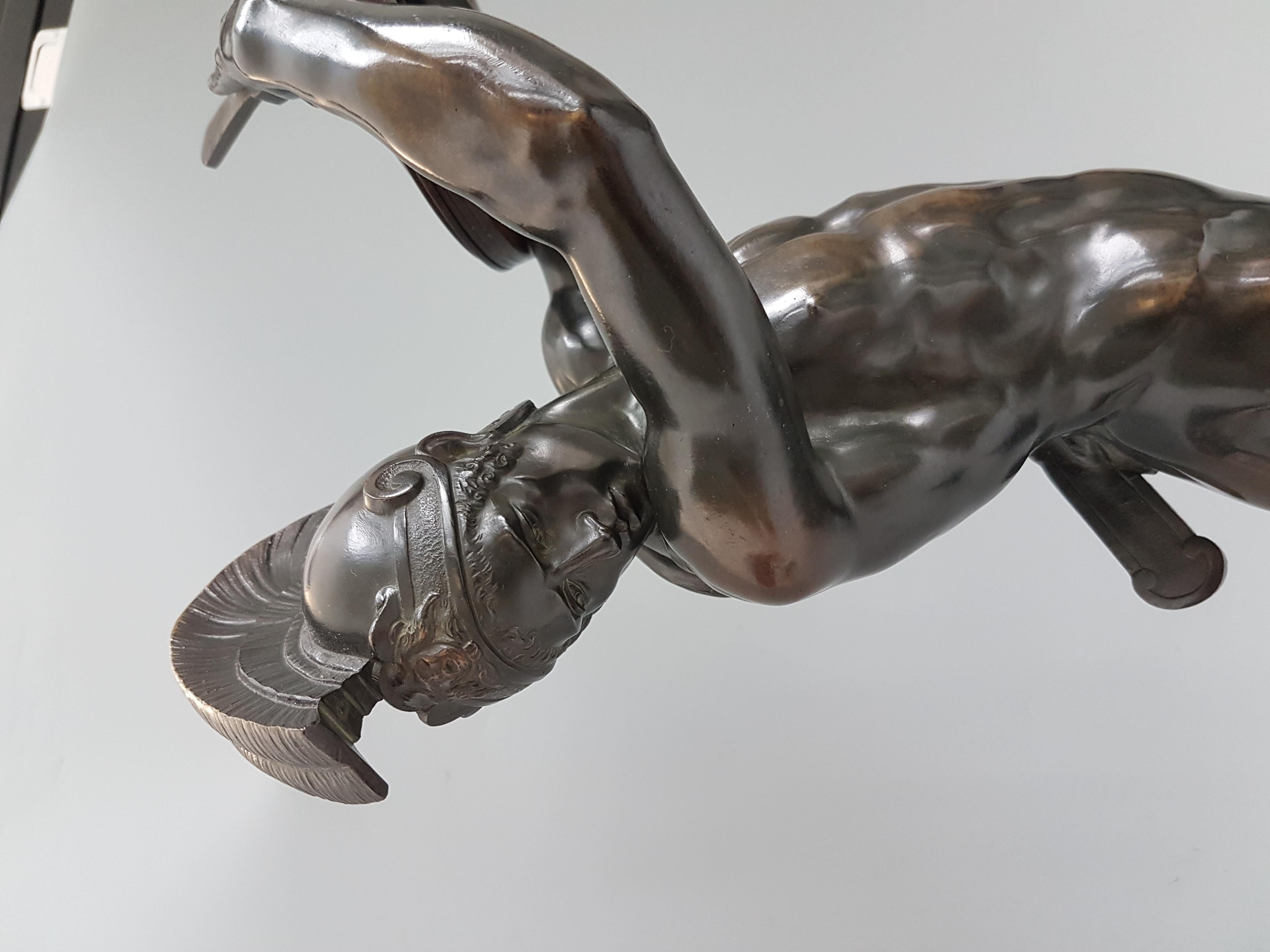 Patinated Bronze of a Gladiator and Jupiter Signed Cugnot In Good Condition For Sale In London, GB