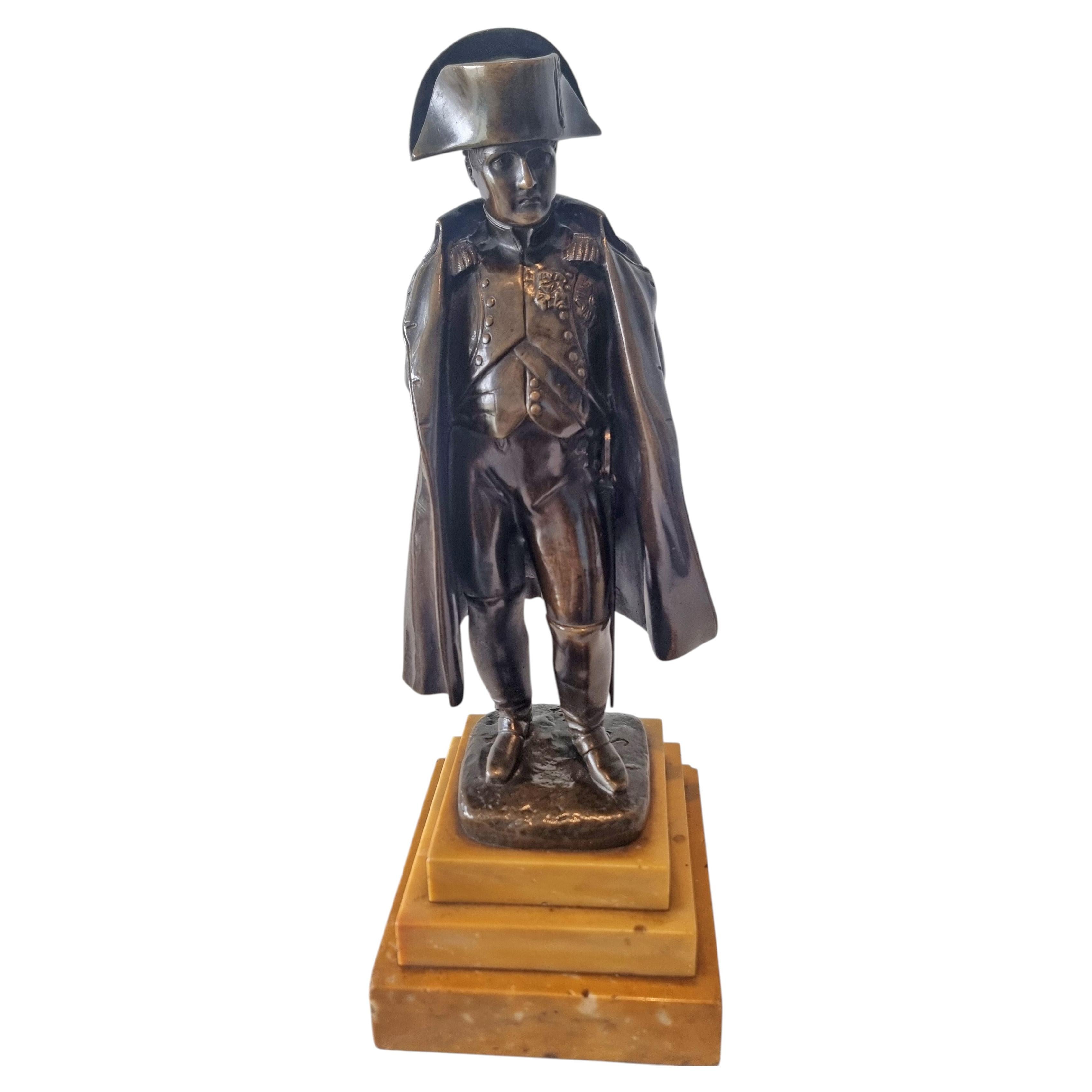 Patinated Bronze Of Napoleon on Sienna Marble base by Jean-Jacques Pradier For Sale