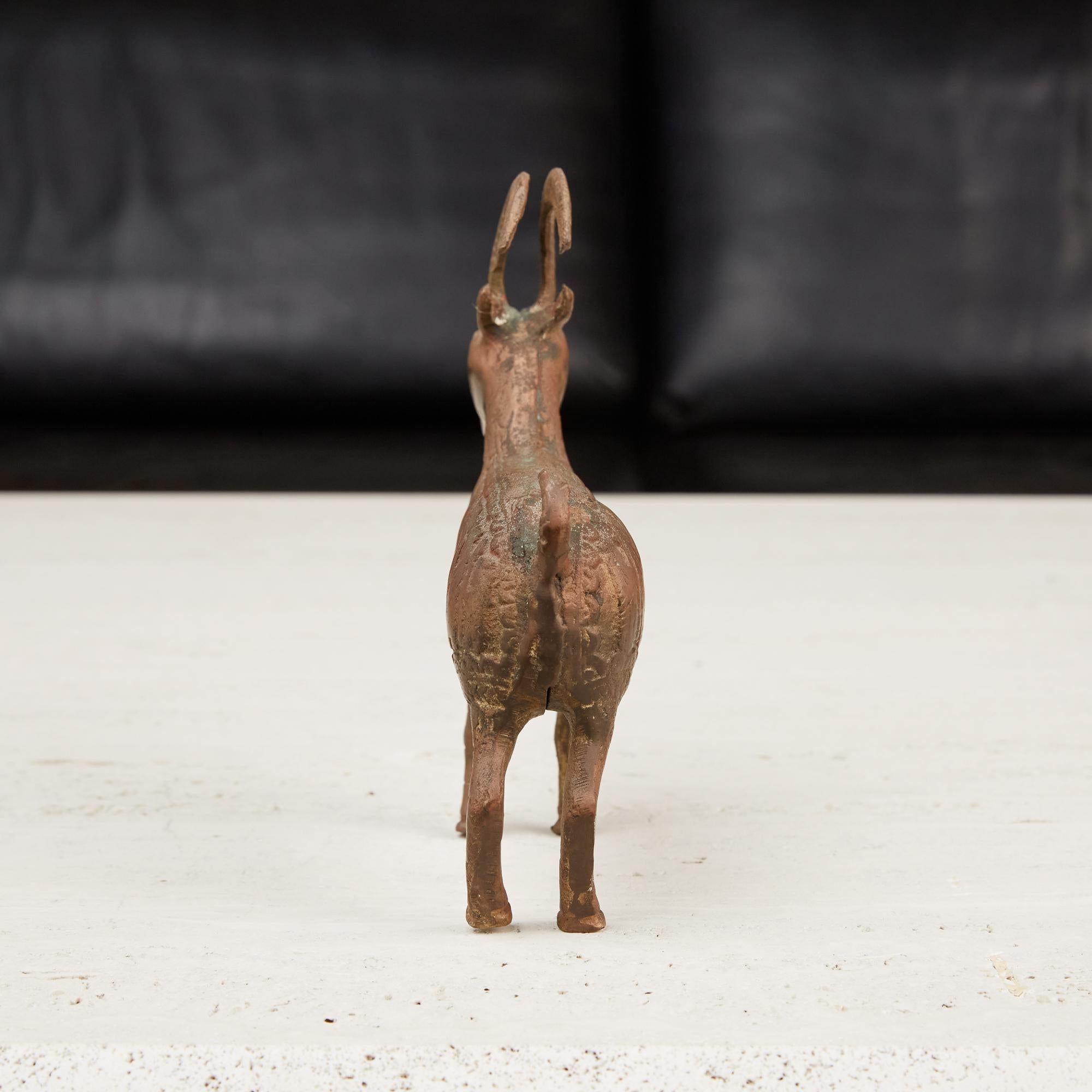 Patinated Bronze Ram Figure with Hieroglyphic Pattern In Excellent Condition In Los Angeles, CA