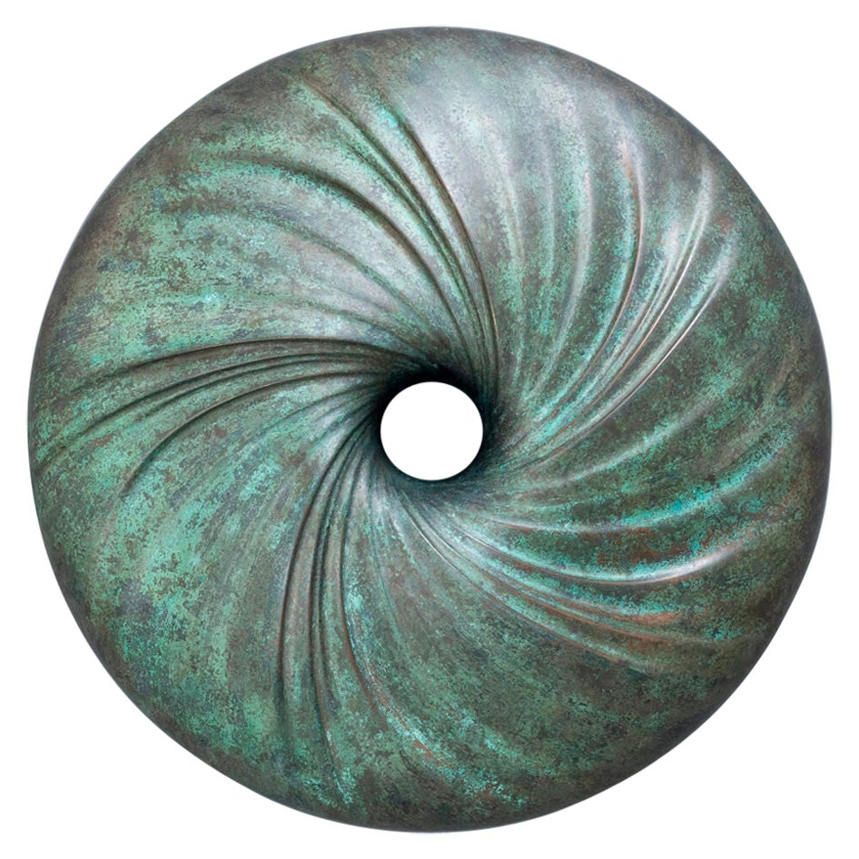 Patinated Bronze Resin Maelstrom Wall Mounted Sculpture by David Tragen