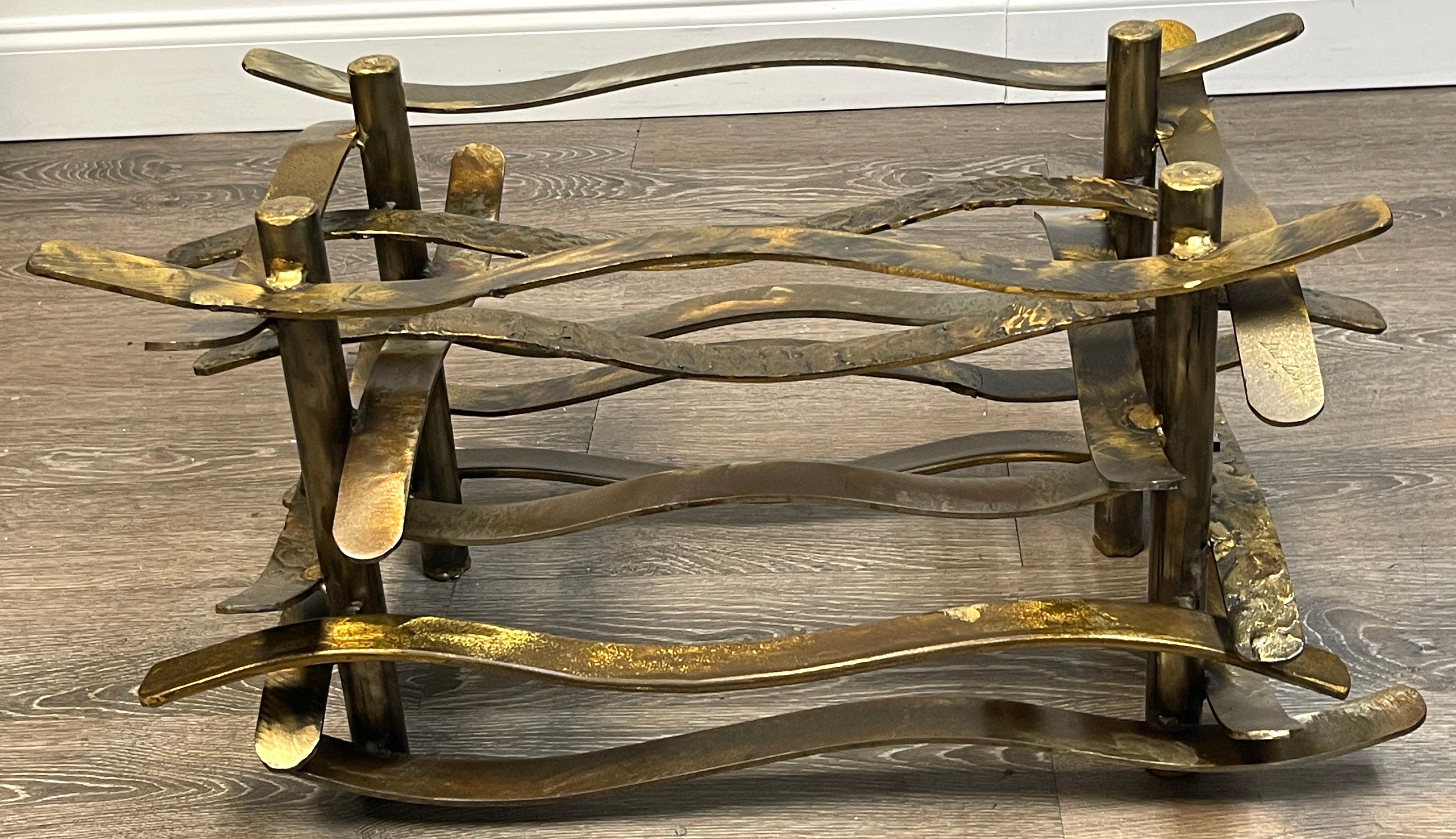 Patinated Bronze 'Ribbon' Coffee Table by Silas Seandel, 1978 For Sale 4