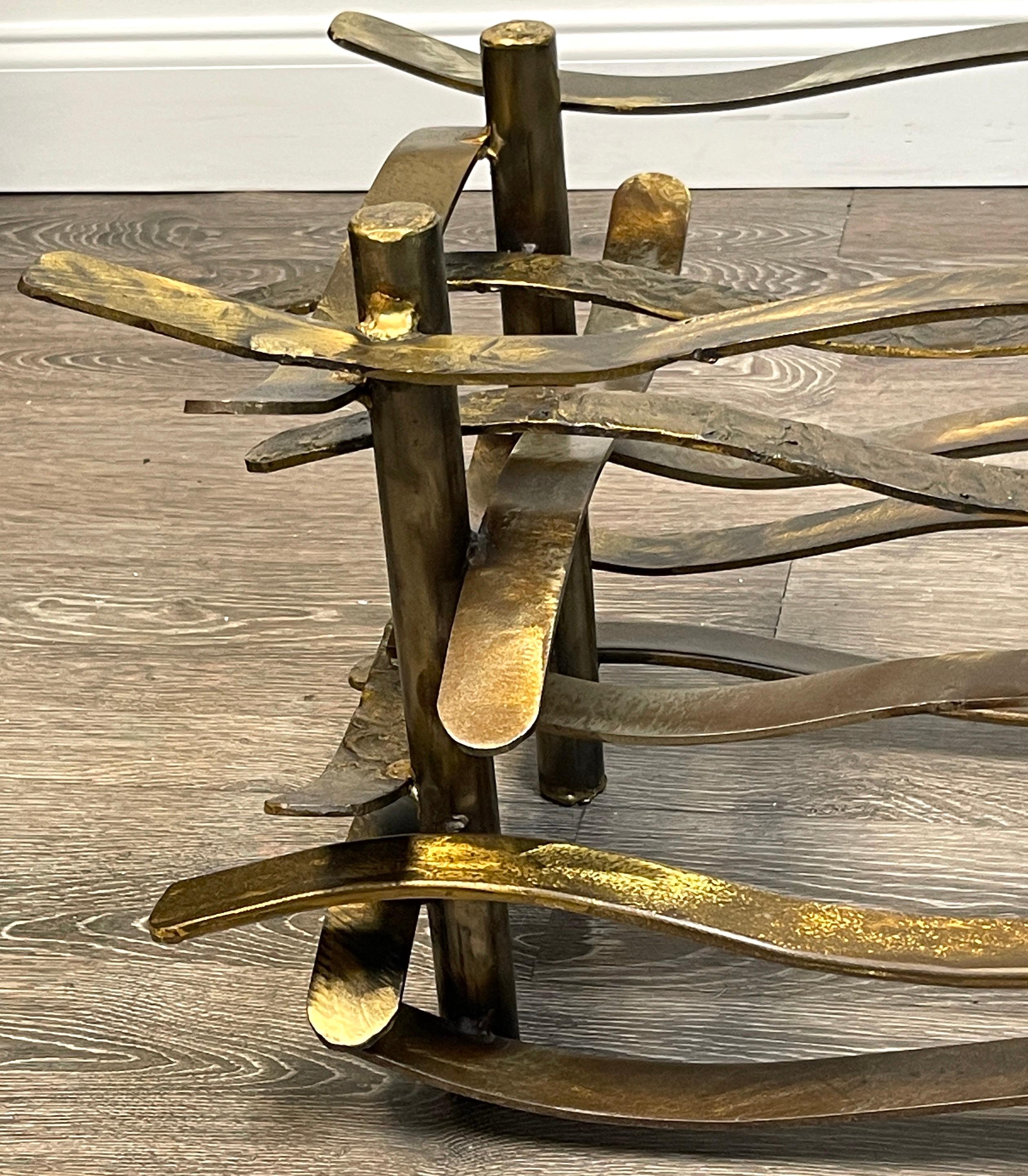 Patinated Bronze 'Ribbon' Coffee Table by Silas Seandel, 1978 For Sale 5