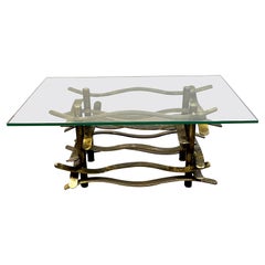 Patinated Bronze 'Ribbon' Coffee Table by Silas Seandel, 1978