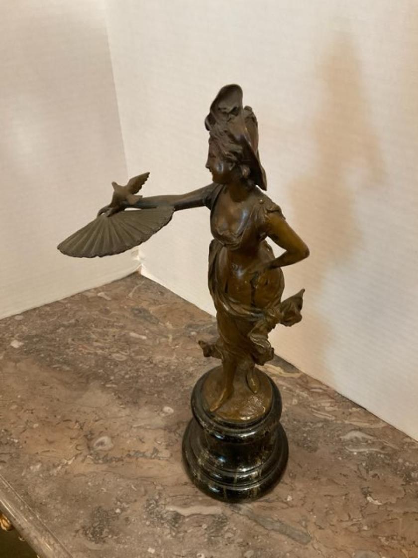 Patinated Bronze Rococo Style Sculpture For Sale 4