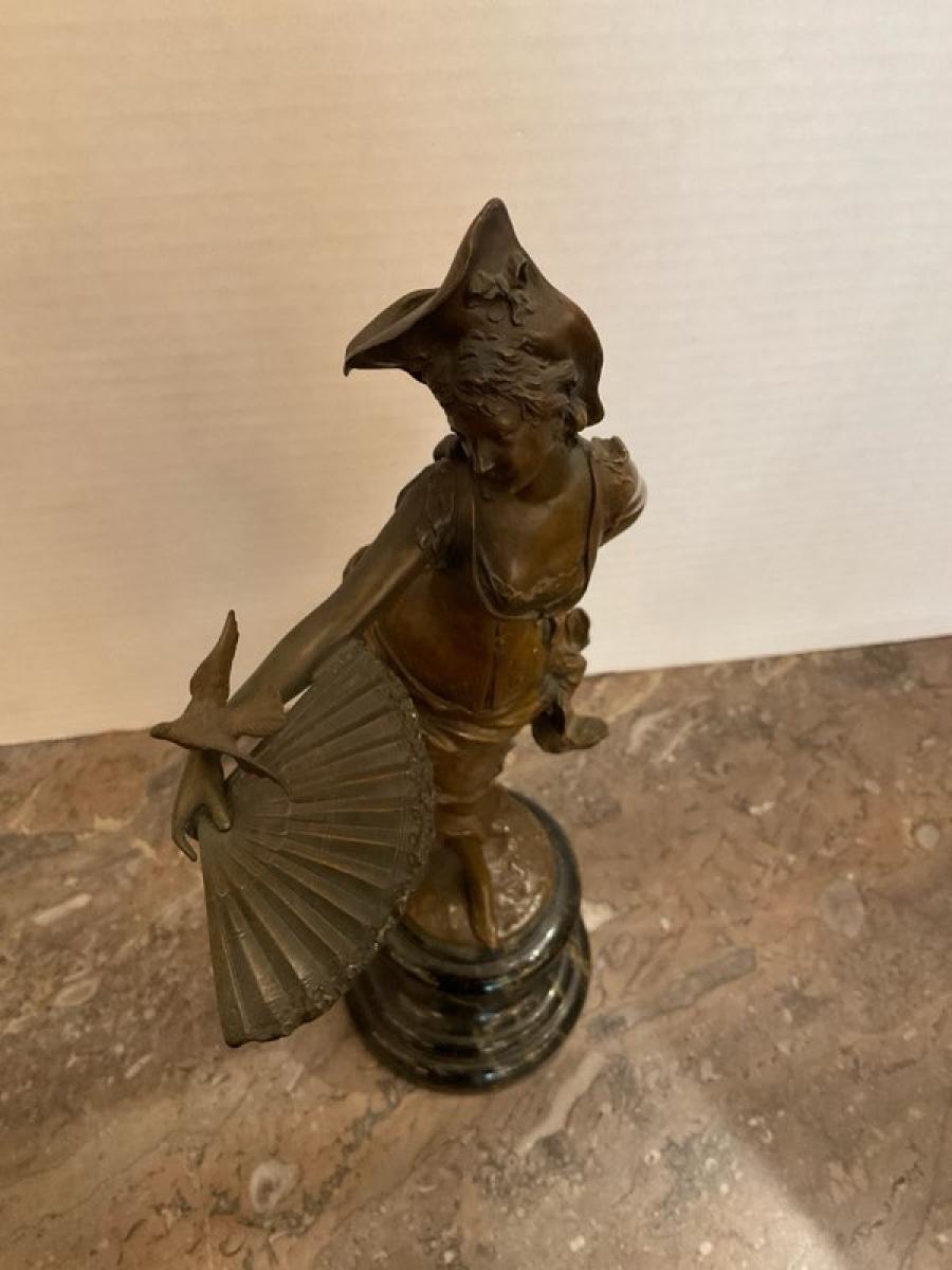 French Patinated Bronze Rococo Style Sculpture For Sale