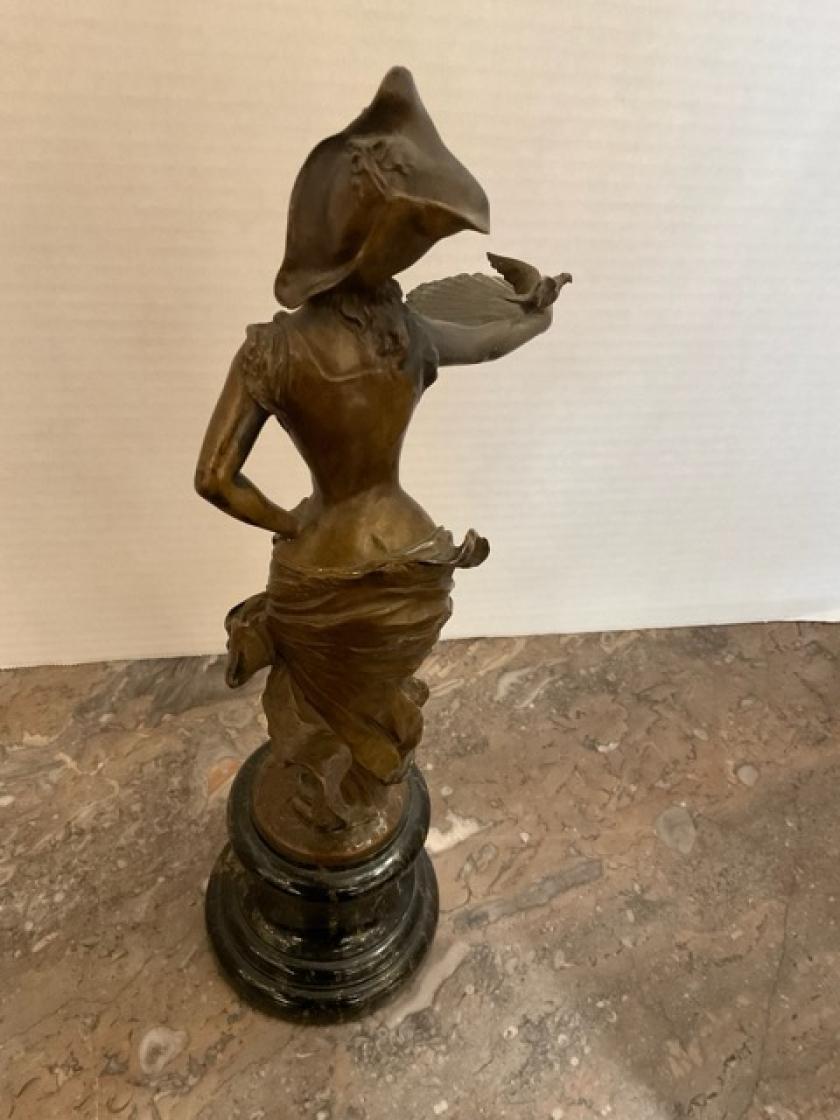 20th Century Patinated Bronze Rococo Style Sculpture For Sale