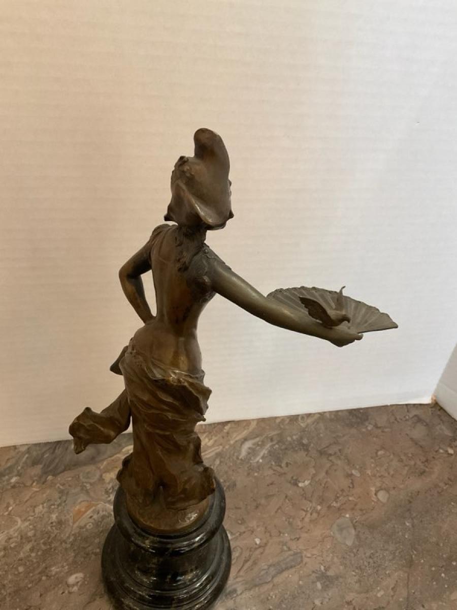 Patinated Bronze Rococo Style Sculpture For Sale 1