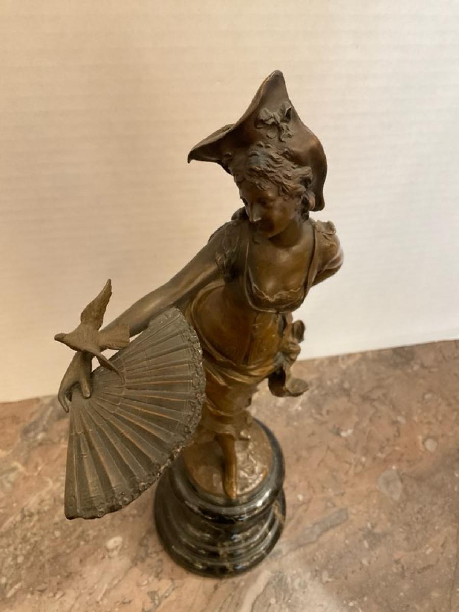 Patinated Bronze Rococo Style Sculpture For Sale 2