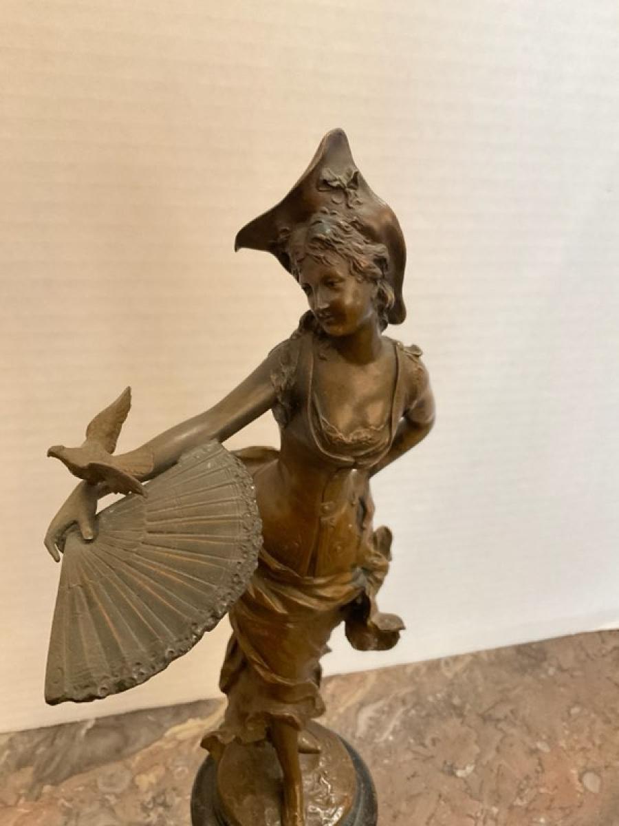 Patinated Bronze Rococo Style Sculpture For Sale 3