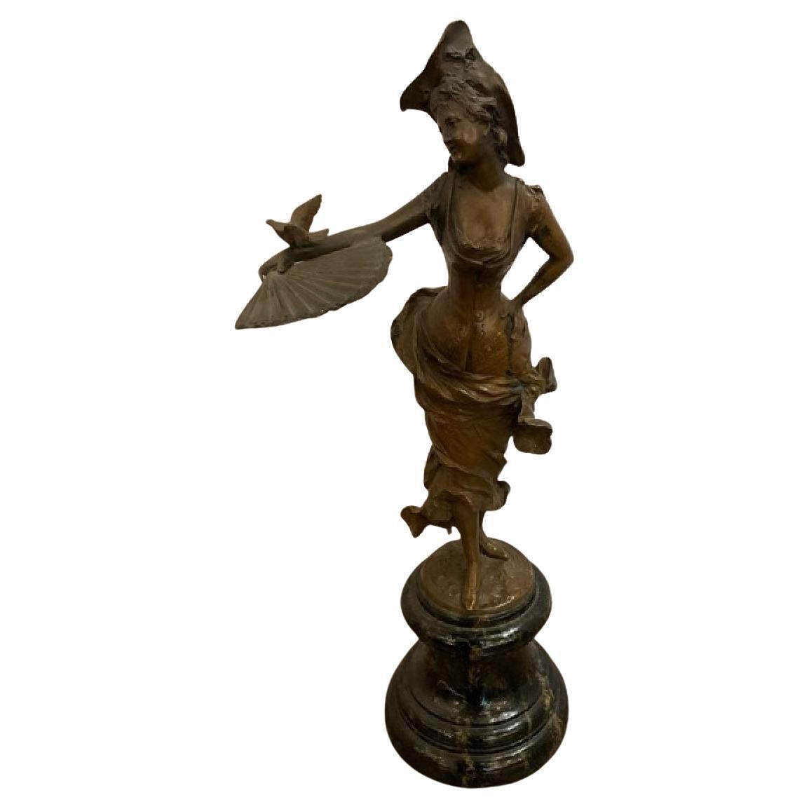 Patinated Bronze Rococo Style Sculpture