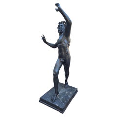 Patinated Bronze Roman Faun of Good Fortune after the Pompeii Original