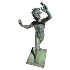 Patinated Bronze Roman Faun of Good Fortune after the Pompeii Original