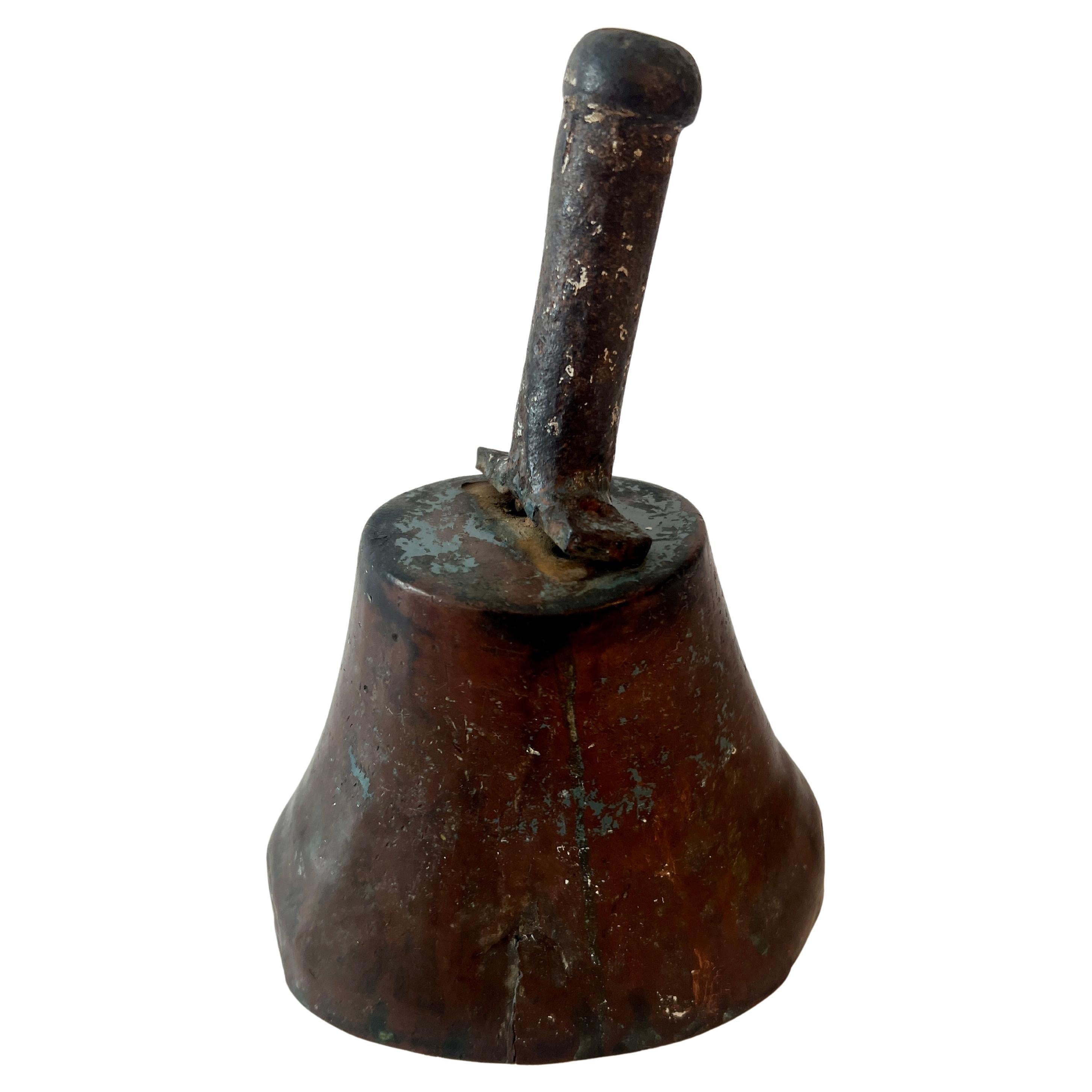 Patinated Bronze School Bell or Town Crier Bell