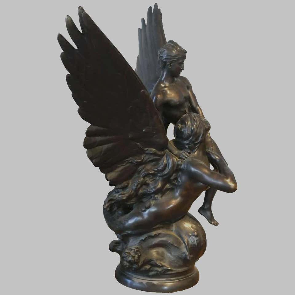 French Patinated Bronze Sculpture by Denys-Pierre Puech, Signed 19th Century For Sale