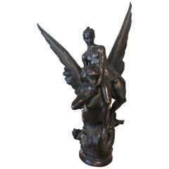 Patinated Bronze Sculpture by Denys-Pierre Puech, Signed 19th Century