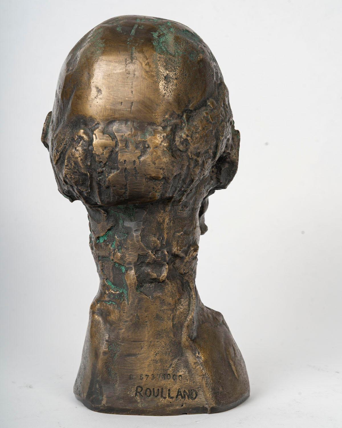 Patinated Bronze Sculpture by Roulland, 20th Century. In Good Condition For Sale In Saint-Ouen, FR